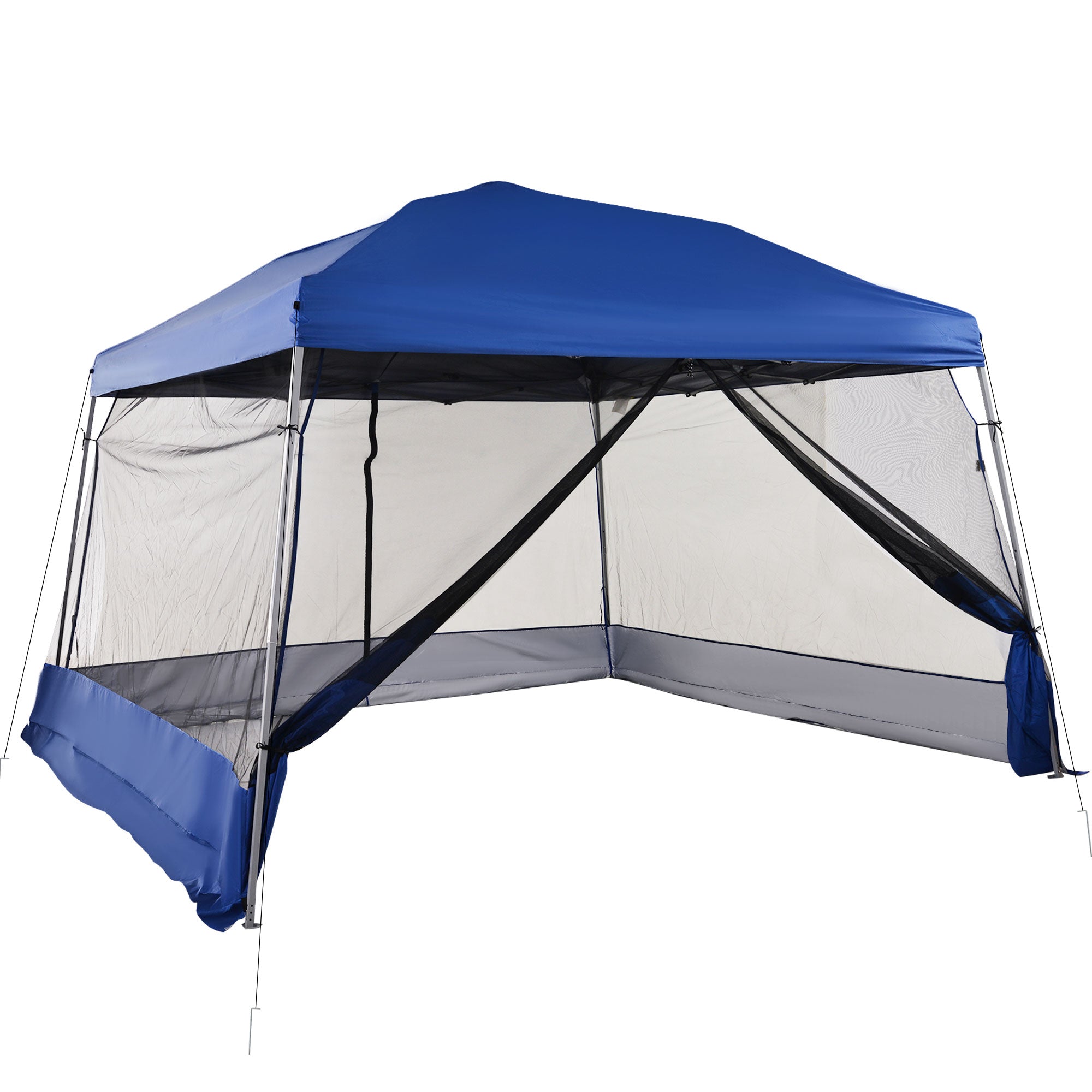 Tenda Dobrável para Jardim ou Campismo 360x360x260 cm - Cor Azul