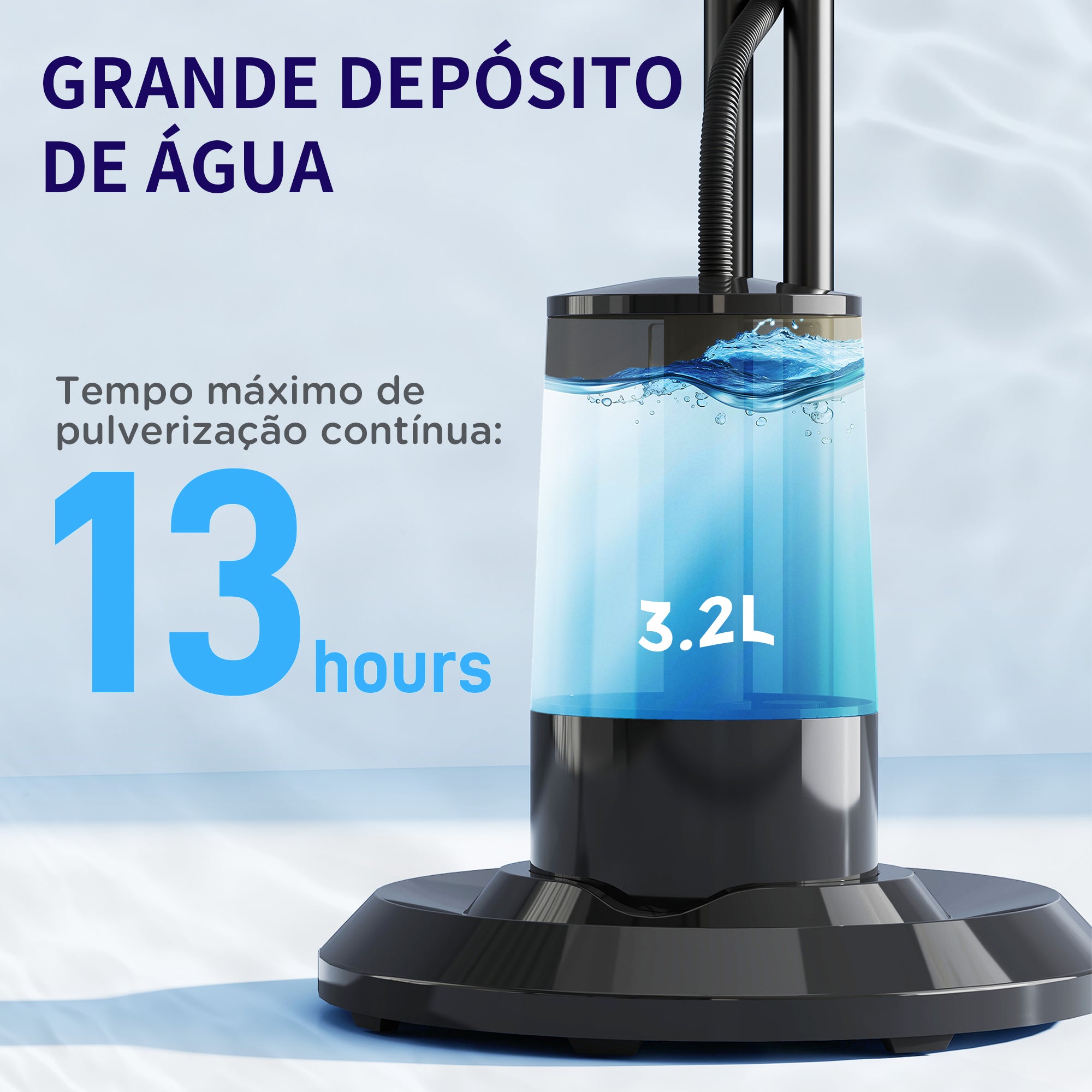 Ventoinha de Pé com Nebulizador Ø44,5 cm Preto