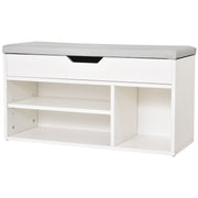 Sapateira com Assento Acolchoado 80x30x43cm - Branco