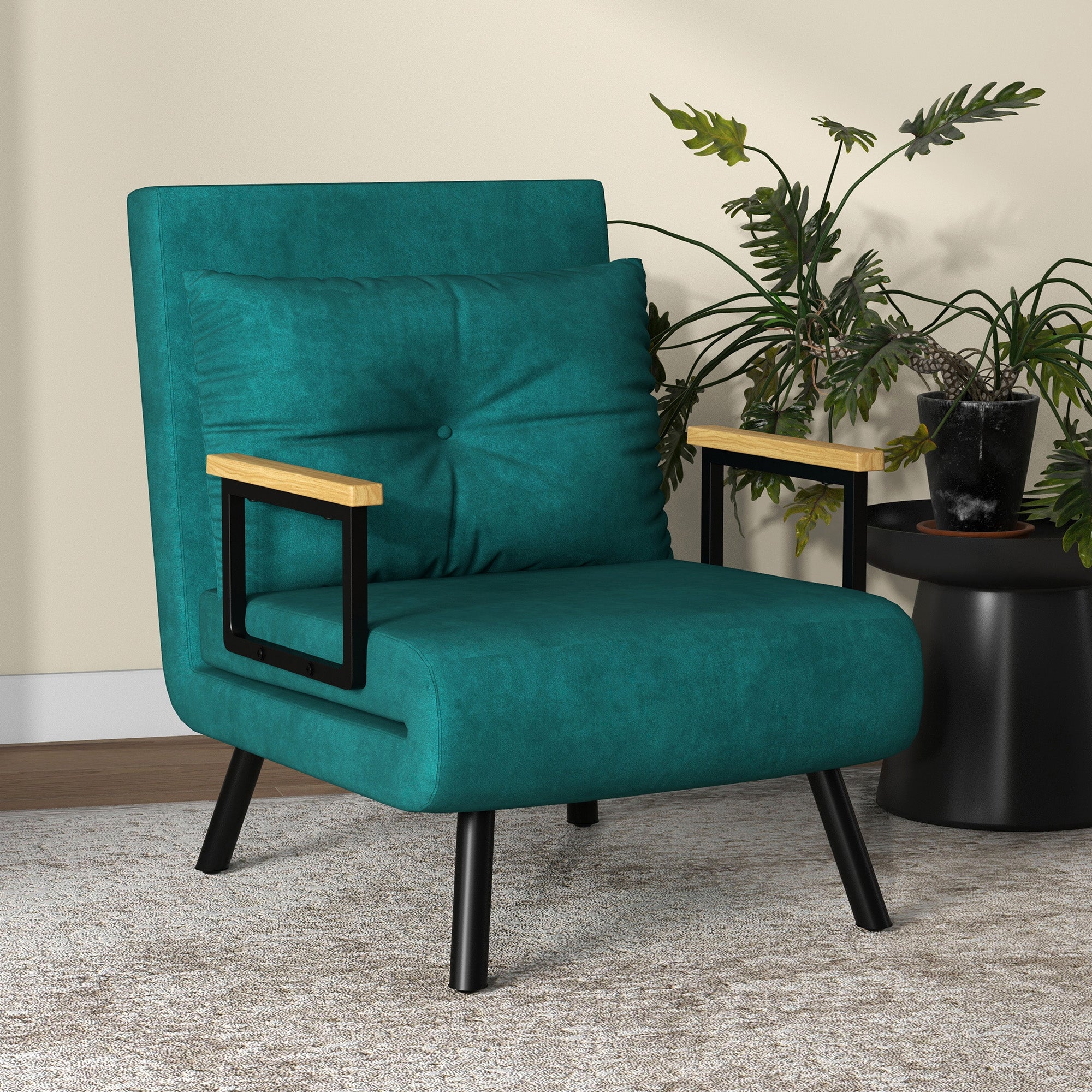 Poltrona Convertível em Cama Verde 63x73x81 cm