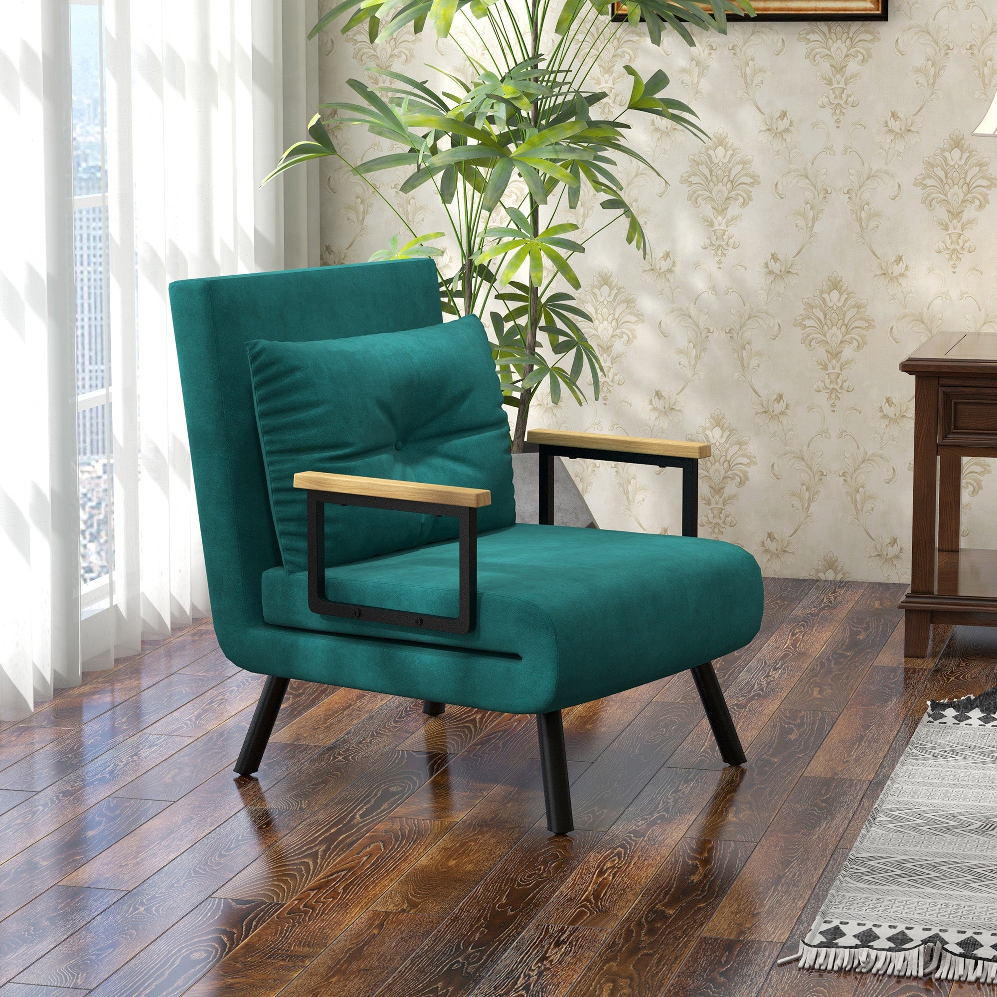 Poltrona Convertível em Cama Verde 63x73x81 cm