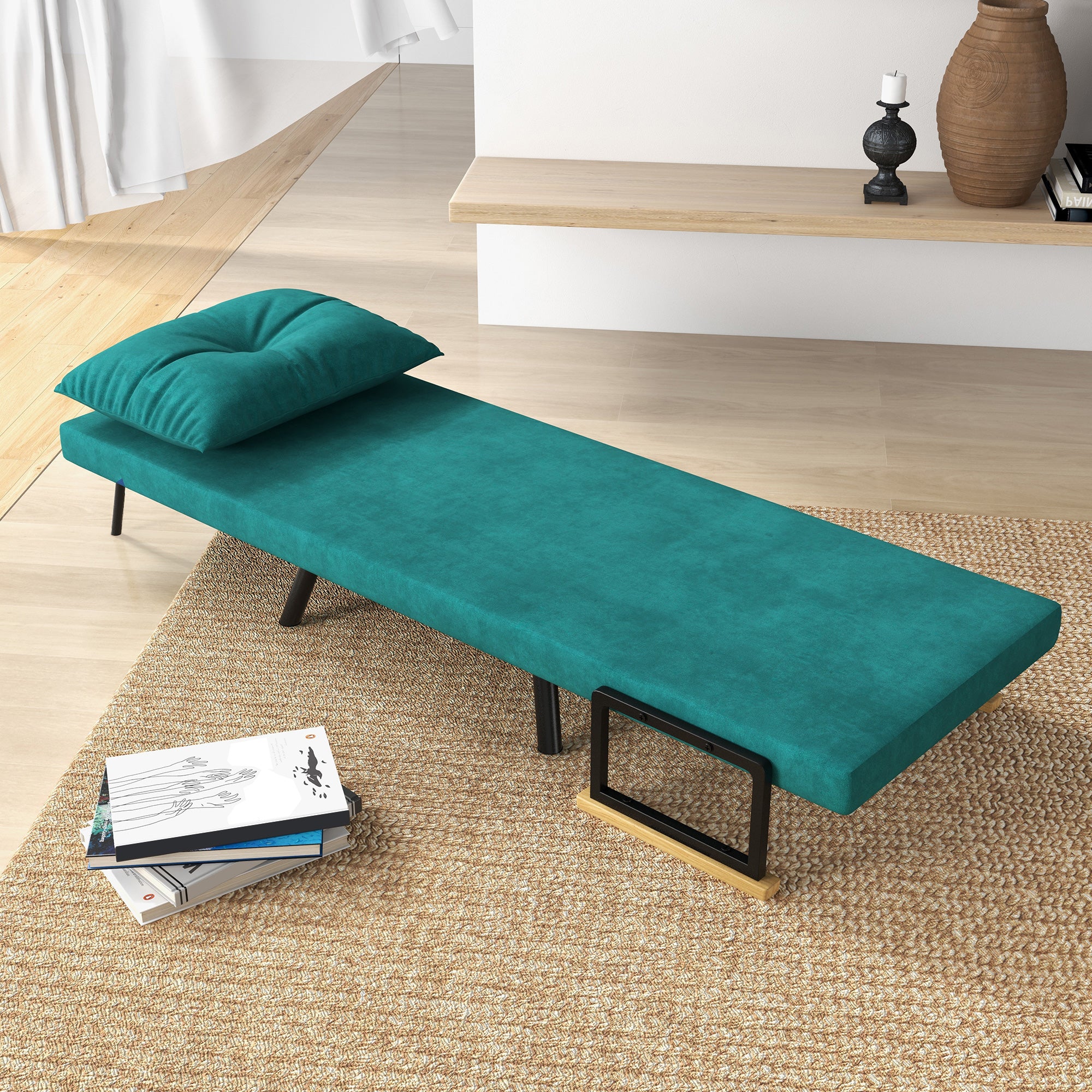 Poltrona Convertível em Cama Verde 63x73x81 cm