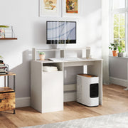 Secretária Moderna com Prateleiras 108x50x94 cm Creme Branco