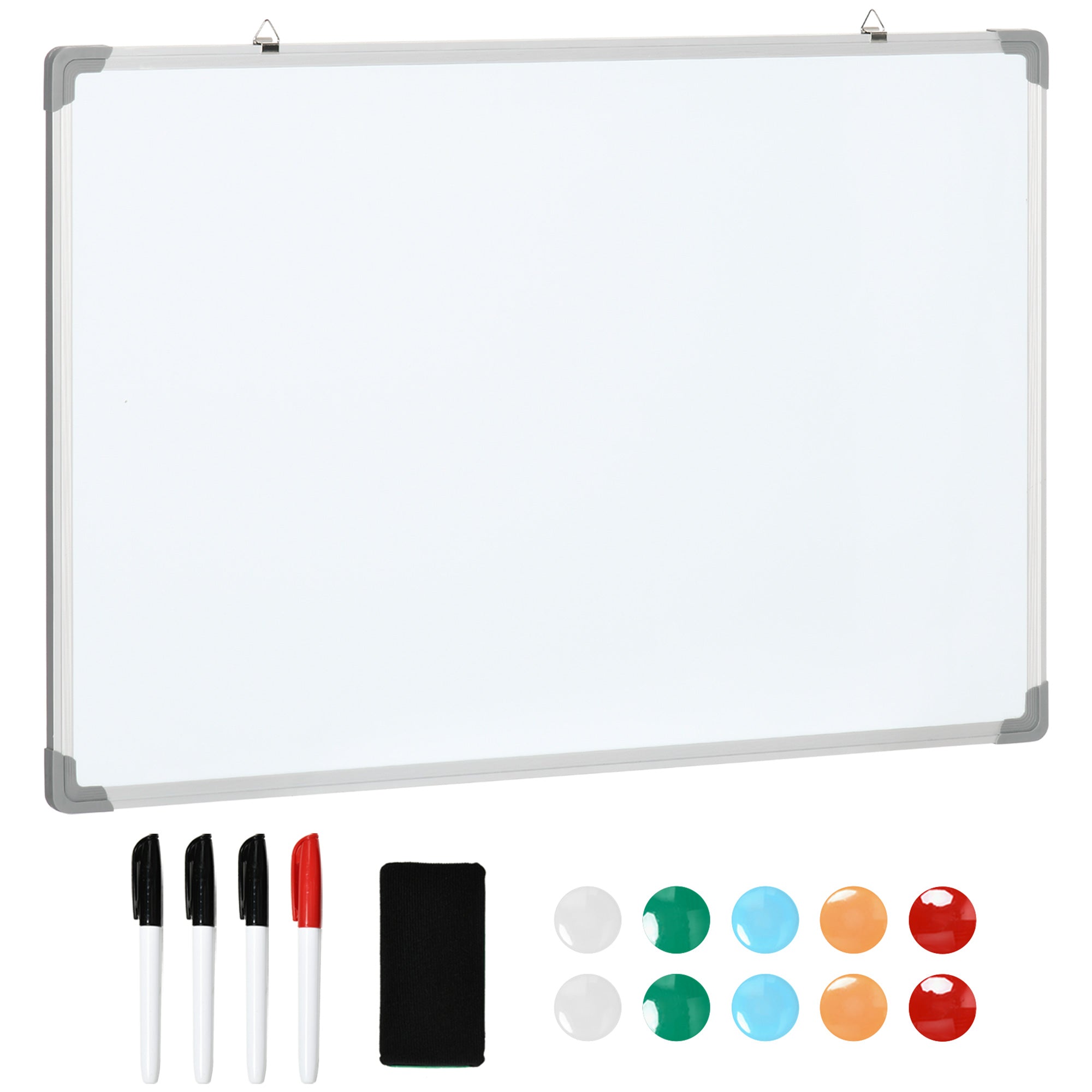 Quadro Magnético Branco 90x60 cm com Estrutura de Liga de Alumínio