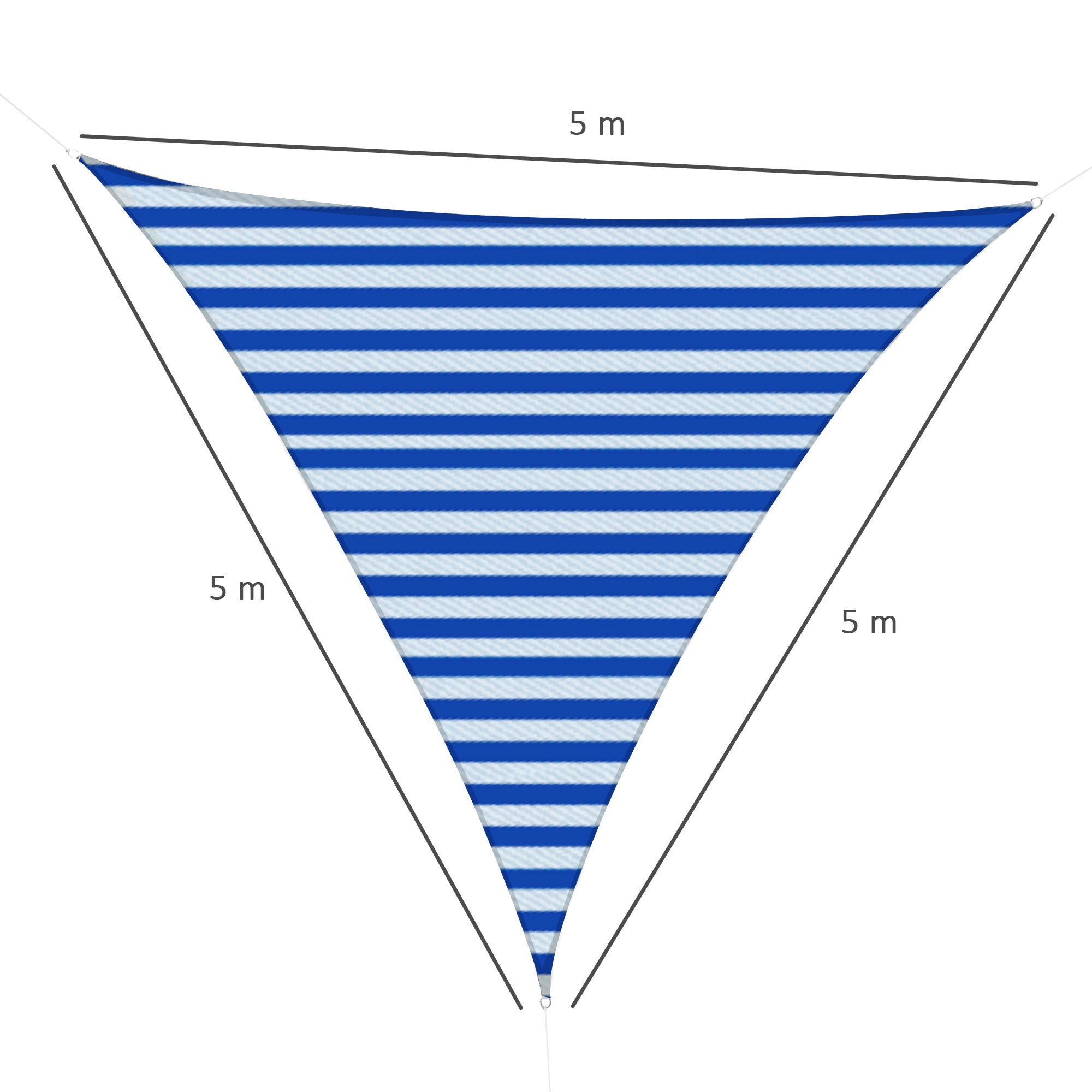 Vela de Sombra Triangular Branca e Azul 5x5x5 cm