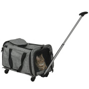 Transportadora 4 em 1 com Rodas 50x31x37 cm Cinzento