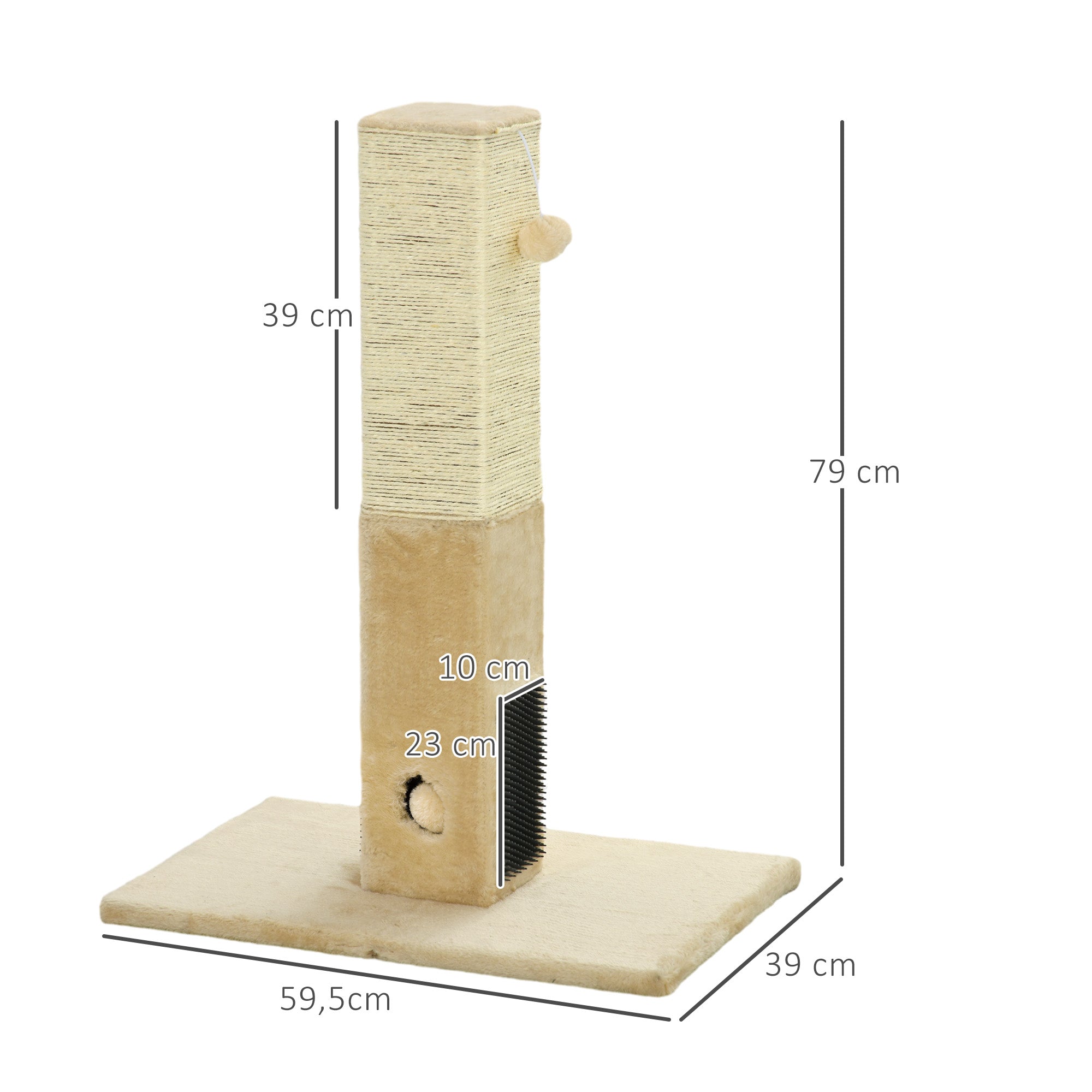 Arranhador para Gatos 59,5x39x79 cm - Creme e Bege