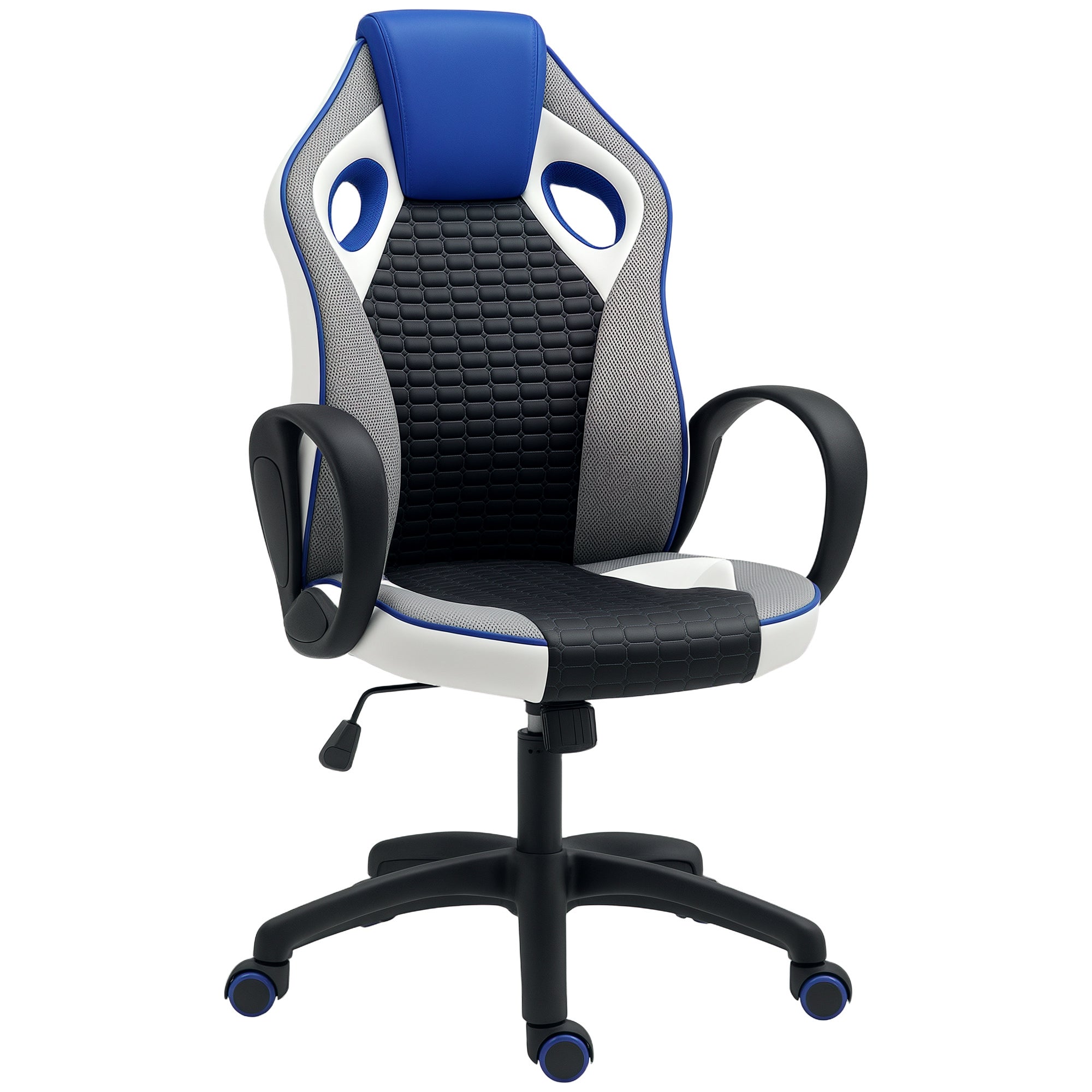 Cadeira Gaming Altura Ajustável Azul 60,5x67x107,5-116,5 cm