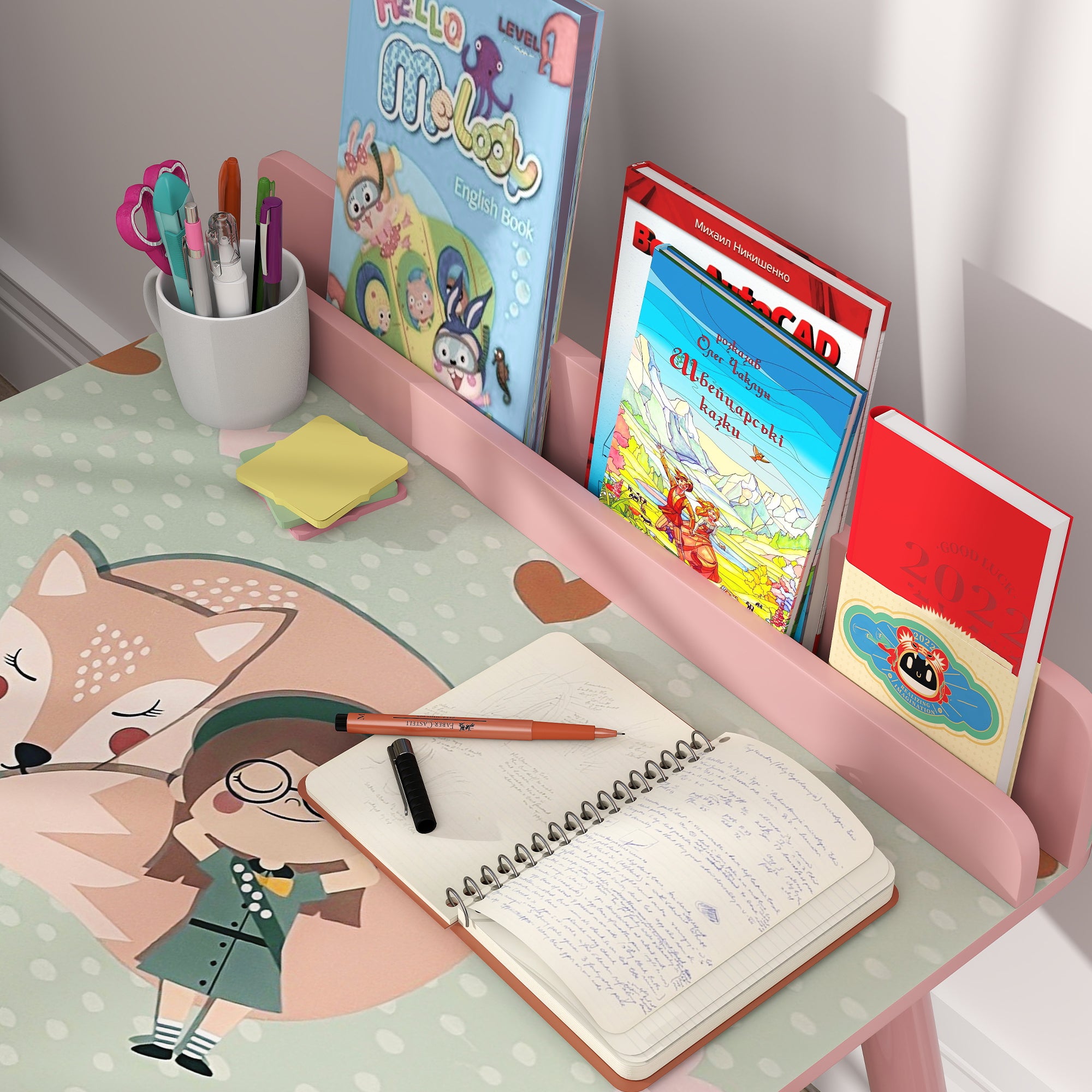 Mesa e Cadeira Infantil Rosa 60x48x53,5 cm