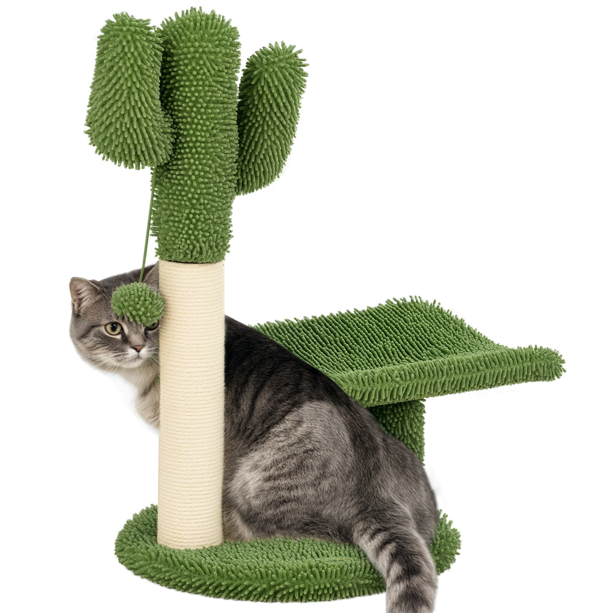 Arranhador para Gatos em Forma de Cactus 35x31x55,5 cm - Verde