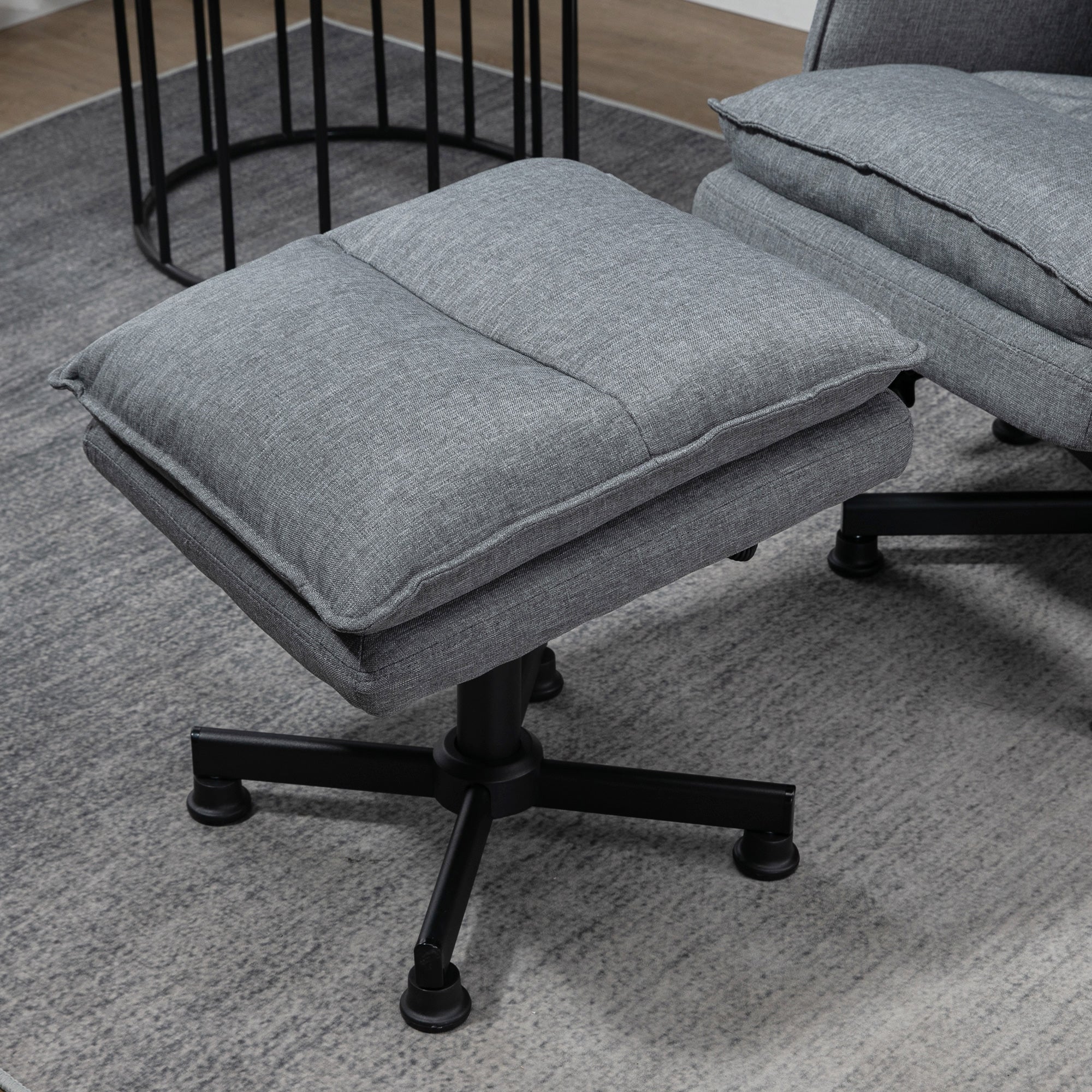 Poltrona Relax com Massagem em Linho Cinza 78x81x99 cm