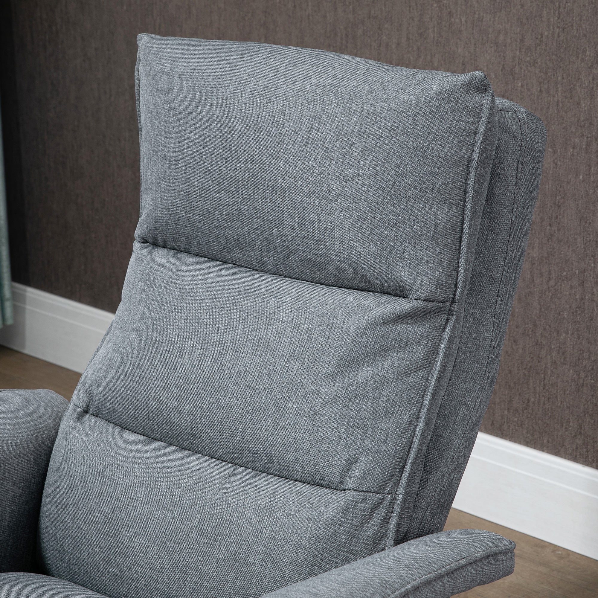 Poltrona Relax com Massagem em Linho Cinza 78x81x99 cm