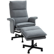 Poltrona Relax com Massagem em Linho Cinza 78x81x99 cm