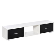 Móvel de TV Moderno 140x30x32cm Branco e Preto