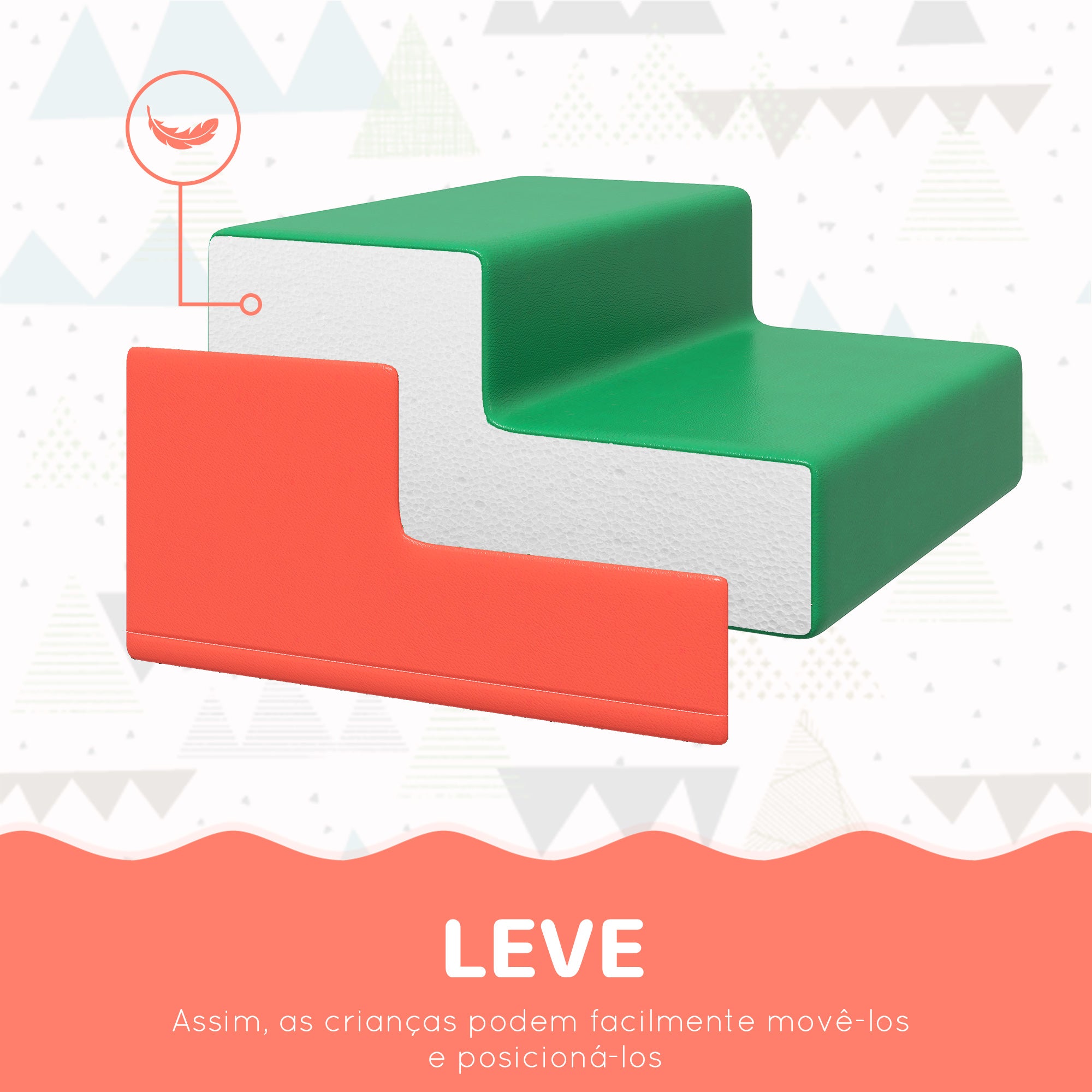 Conjunto de blocos de espuma – 150x50x39cm – multicolorido – espuma EPE