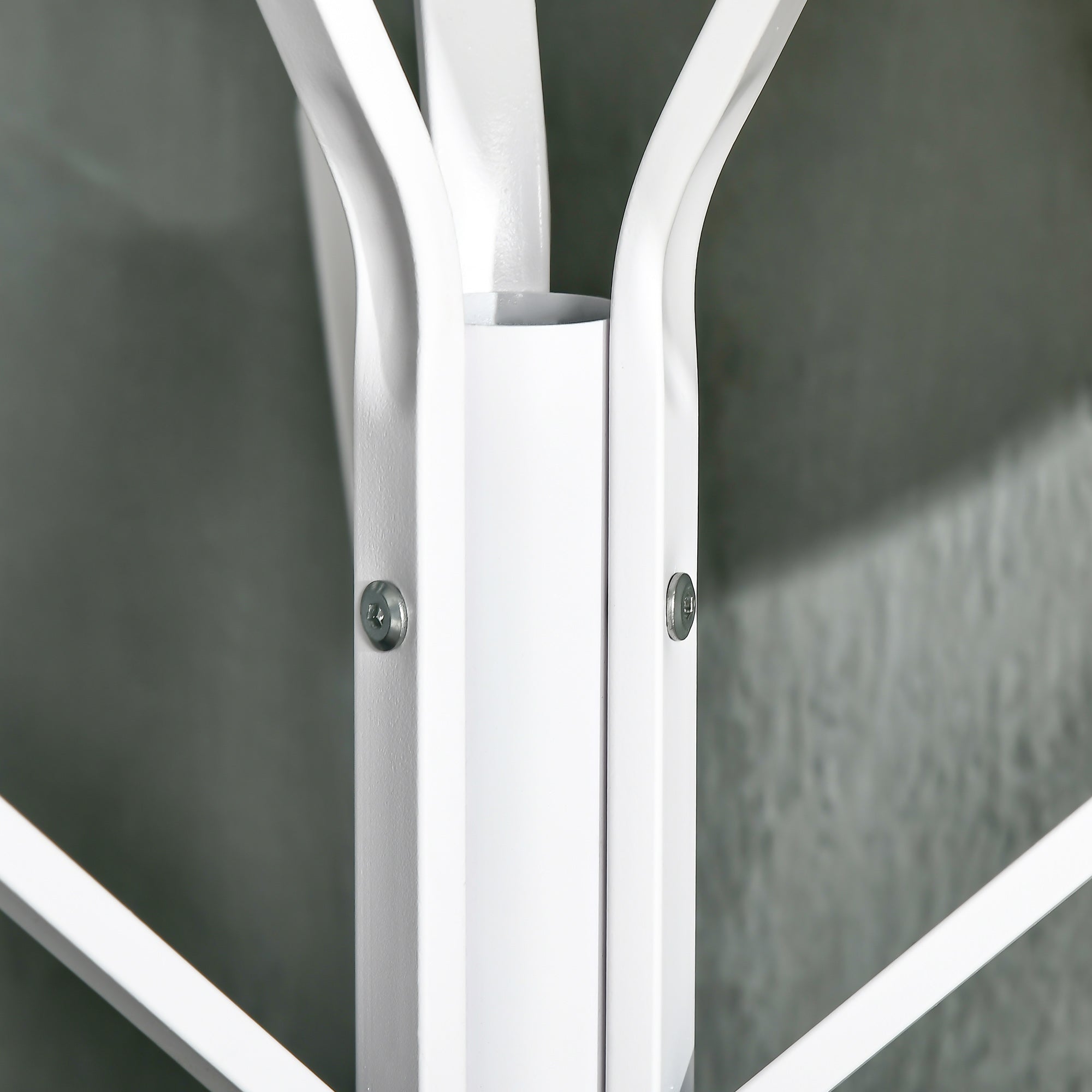 Cabide de Pé Moderno Branco 45x45x180 cm com 9 Ganchos e Prateleira