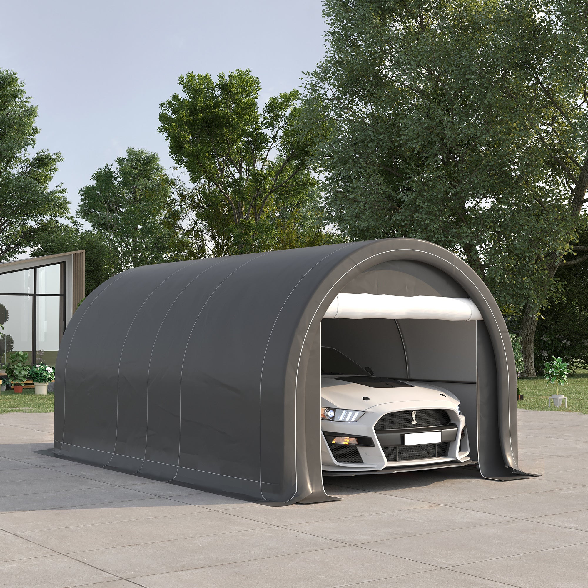 Tenda Garagem 500x300x240 cm Cinzento - Proteção UV e Estrutura em Aço