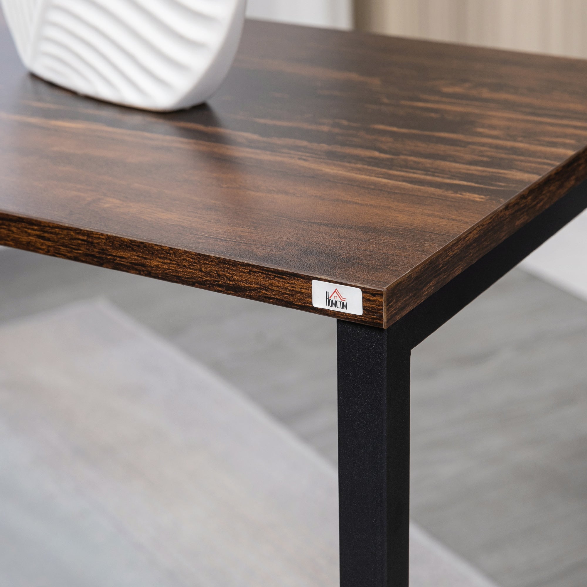 Conjunto de 3 Mesas Auxiliares em Forma de C - Marrom Rústico 45x30x60cm