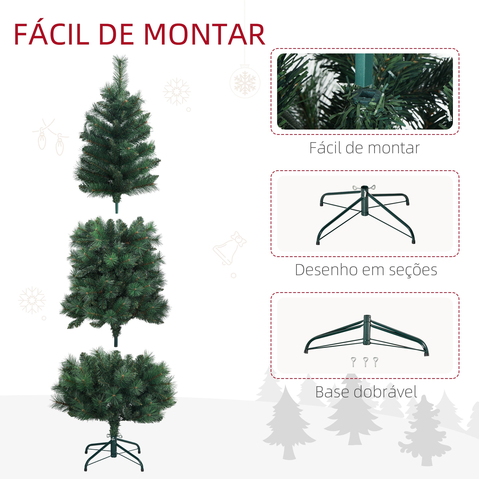 Árvore de Natal Artificial 180 cm Verde