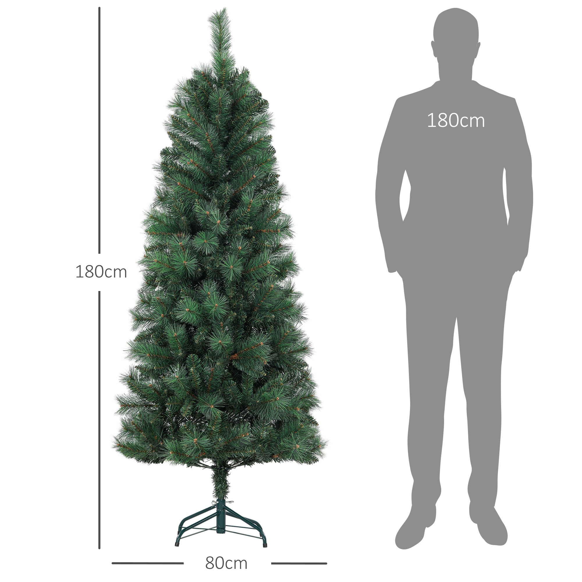 Árvore de Natal Artificial 180 cm Verde