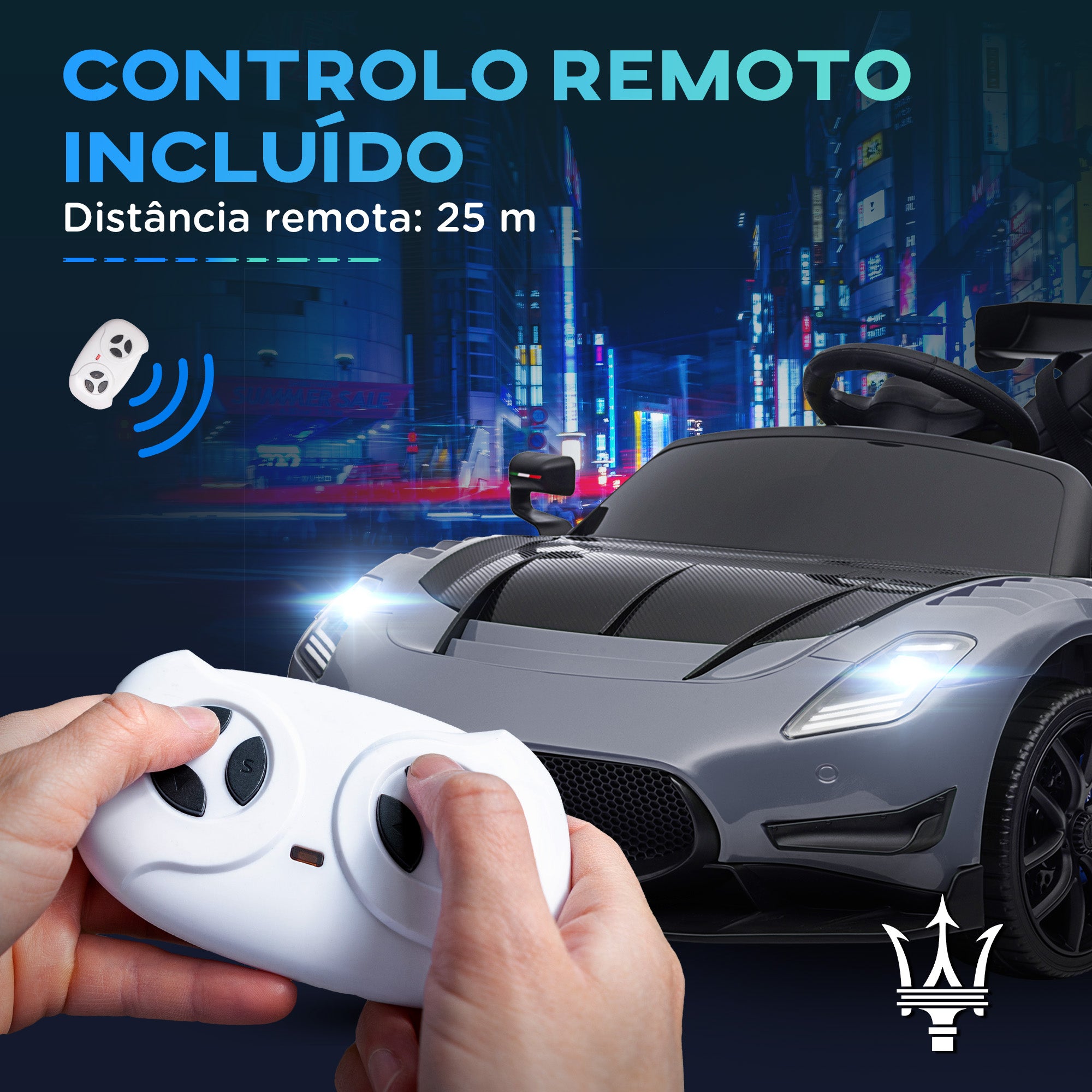 Carro Elétrico Infantil Cinzento 115x60x45 cm Maserati GT2