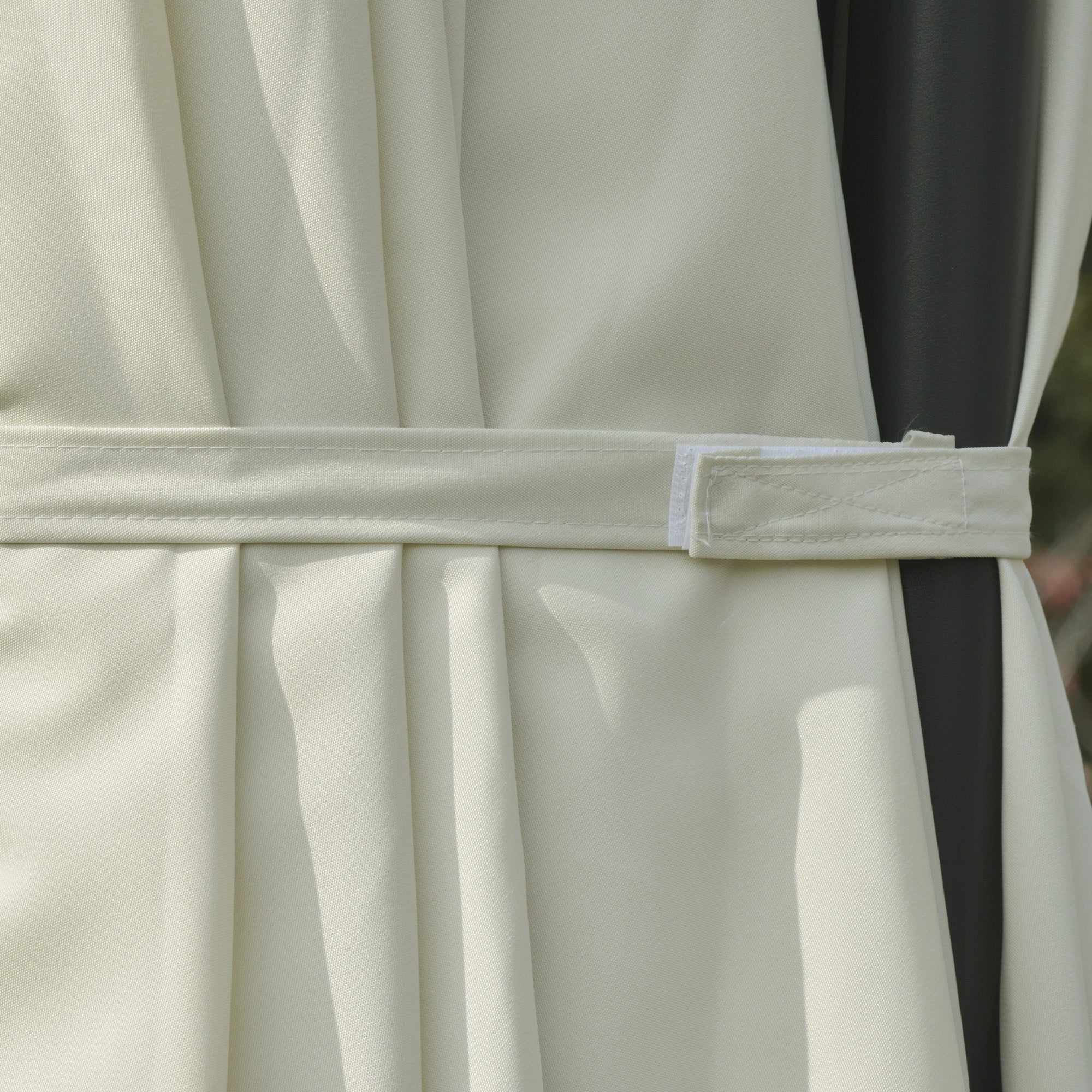 Chapéu de Sol Duplo – 270x440x250 cm – Bege – Metal e Poliester