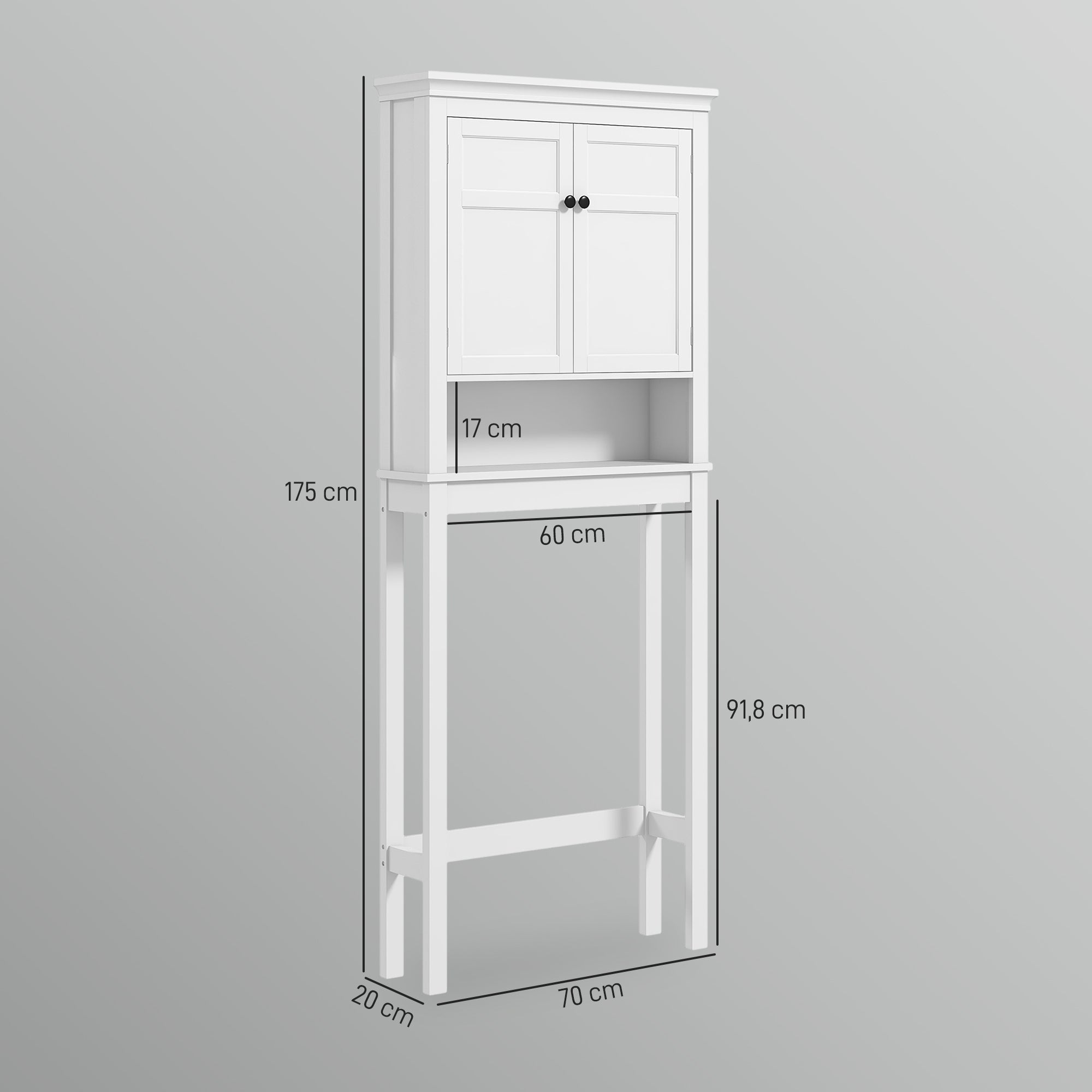 Armário para Máquina de Lavar Roupa 70x20x175 cm Branco