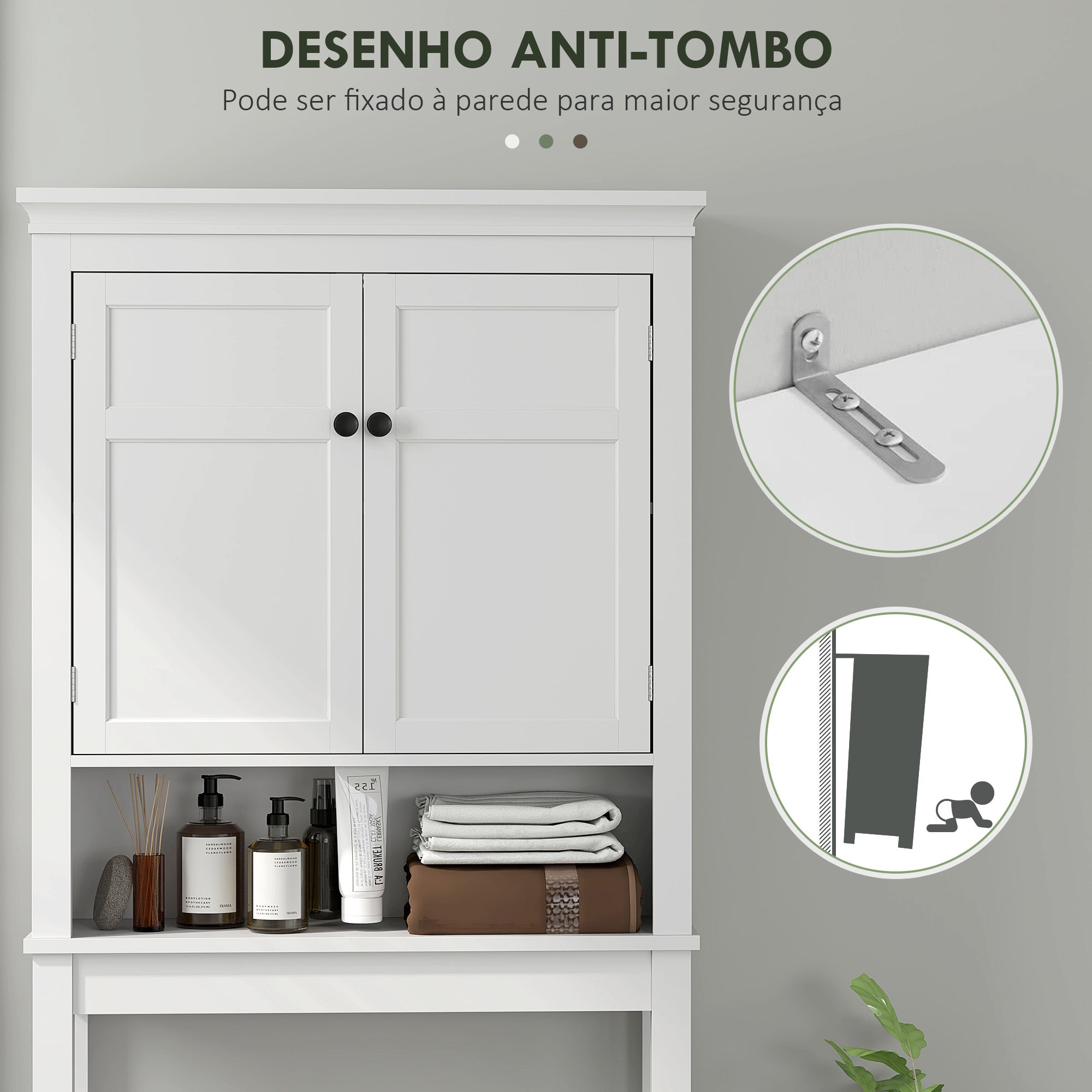 Armário para Máquina de Lavar Roupa 70x20x175 cm Branco