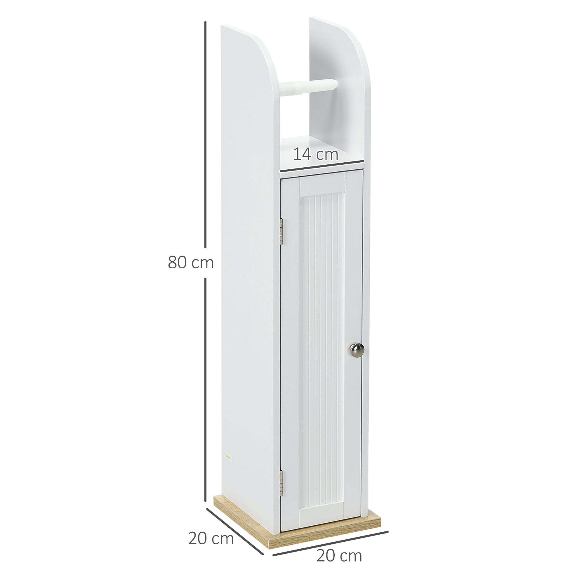 Armário Casa de Banho Compacto Branco 20x20x80 cm - Prateleiras Ajustáveis