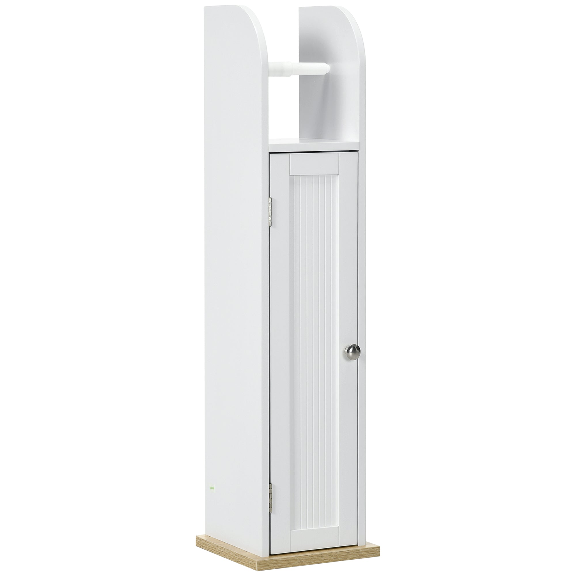 Armário Casa de Banho Compacto Branco 20x20x80 cm - Prateleiras Ajustáveis