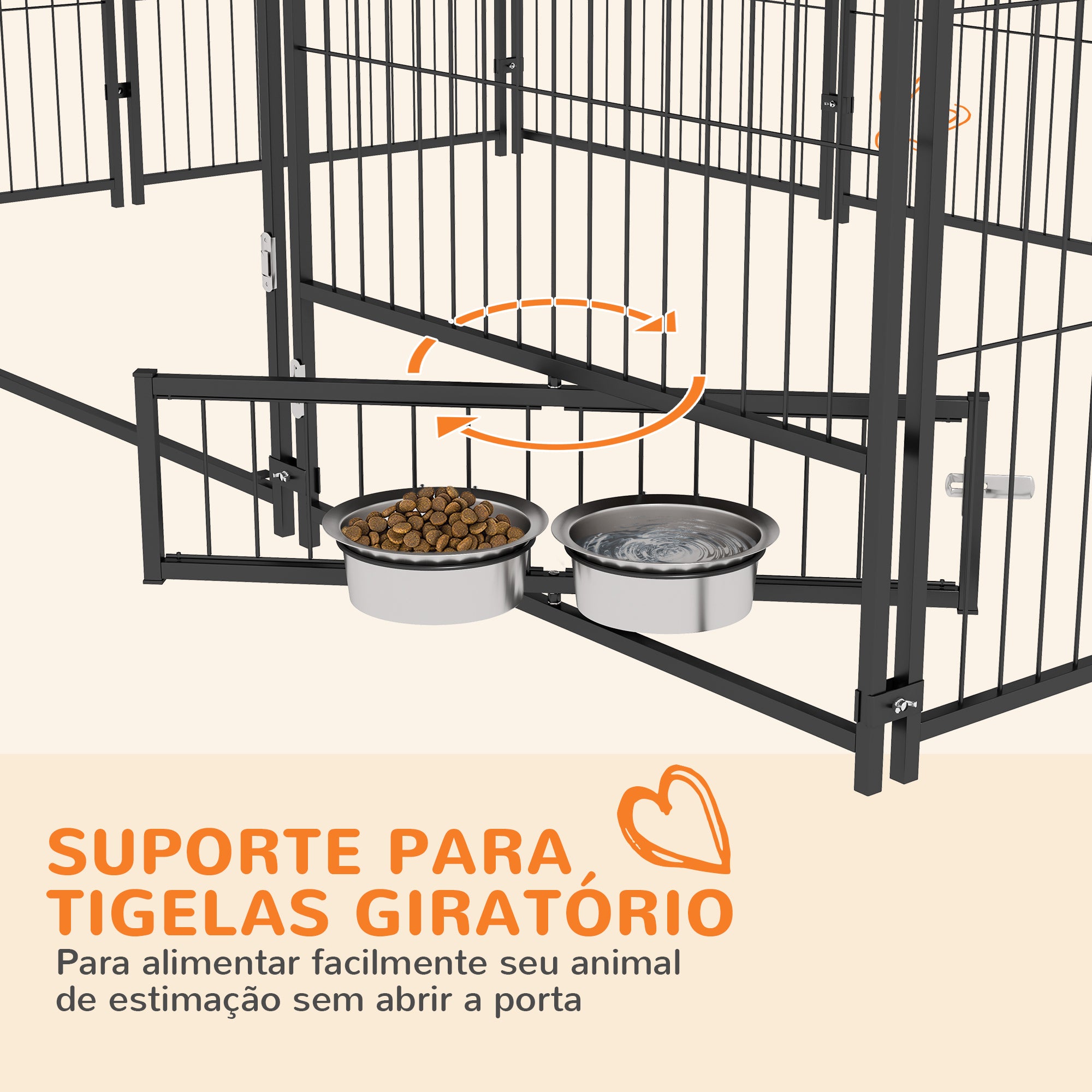 Parque para Cães com Toldo 211x141x151 cm - Marrom