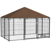 Parque para Cães com Toldo 211x141x151 cm - Marrom