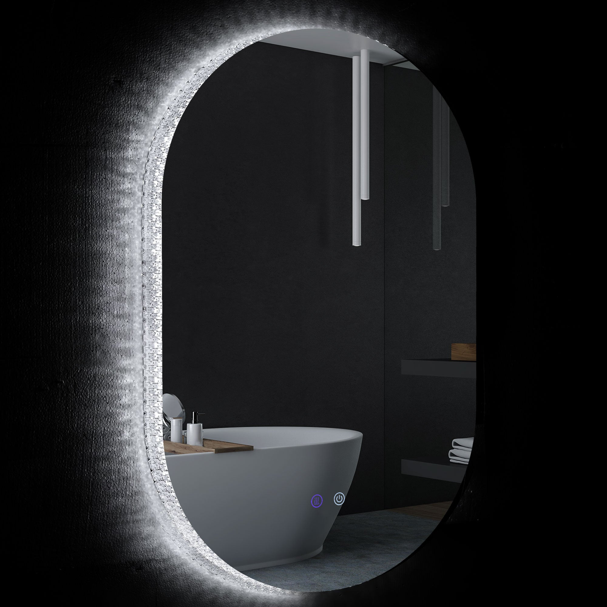 Espelho Casa de Banho LED 81x51 cm Prata - Iluminação Ajustável