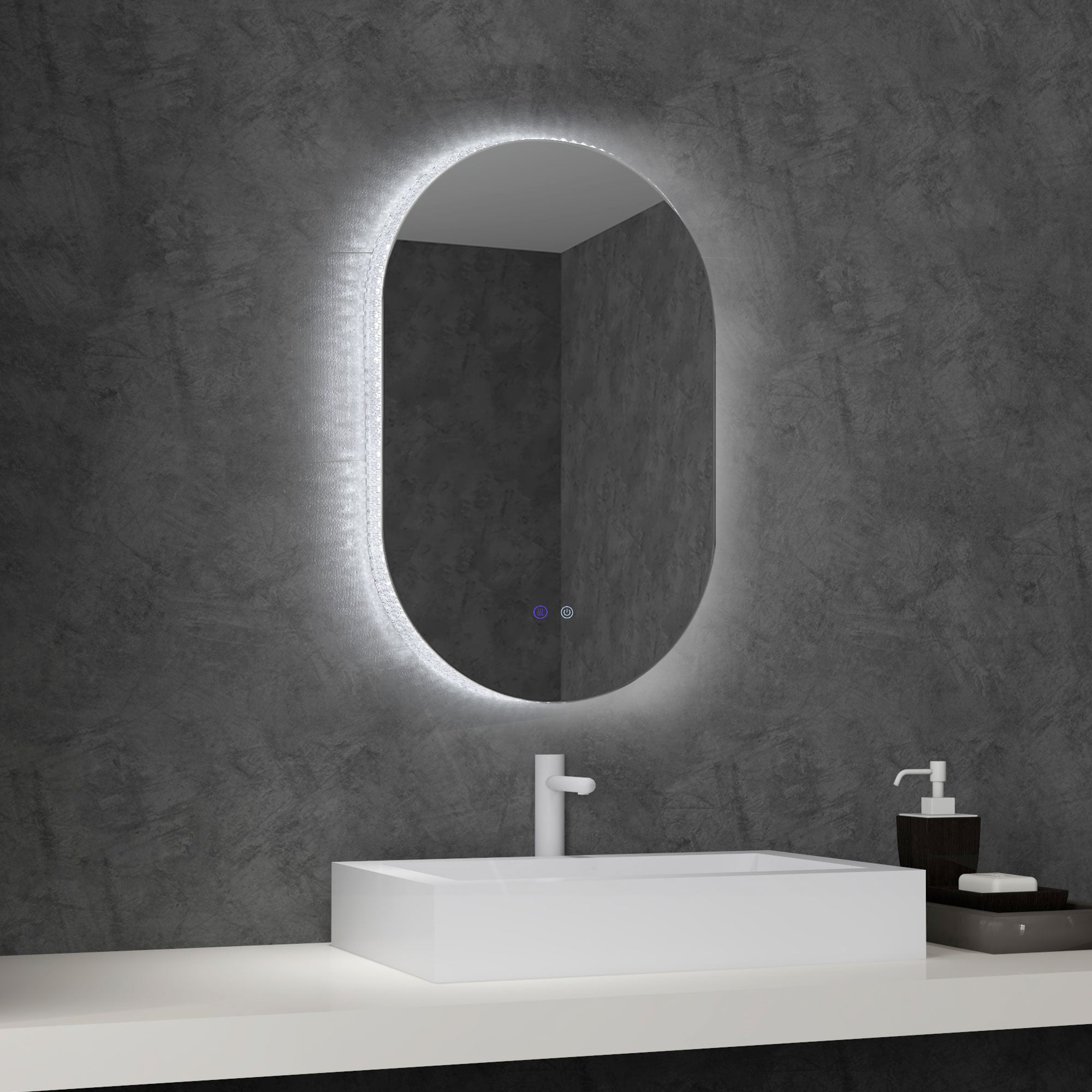 Espelho Casa de Banho LED 81x51 cm Prata - Iluminação Ajustável