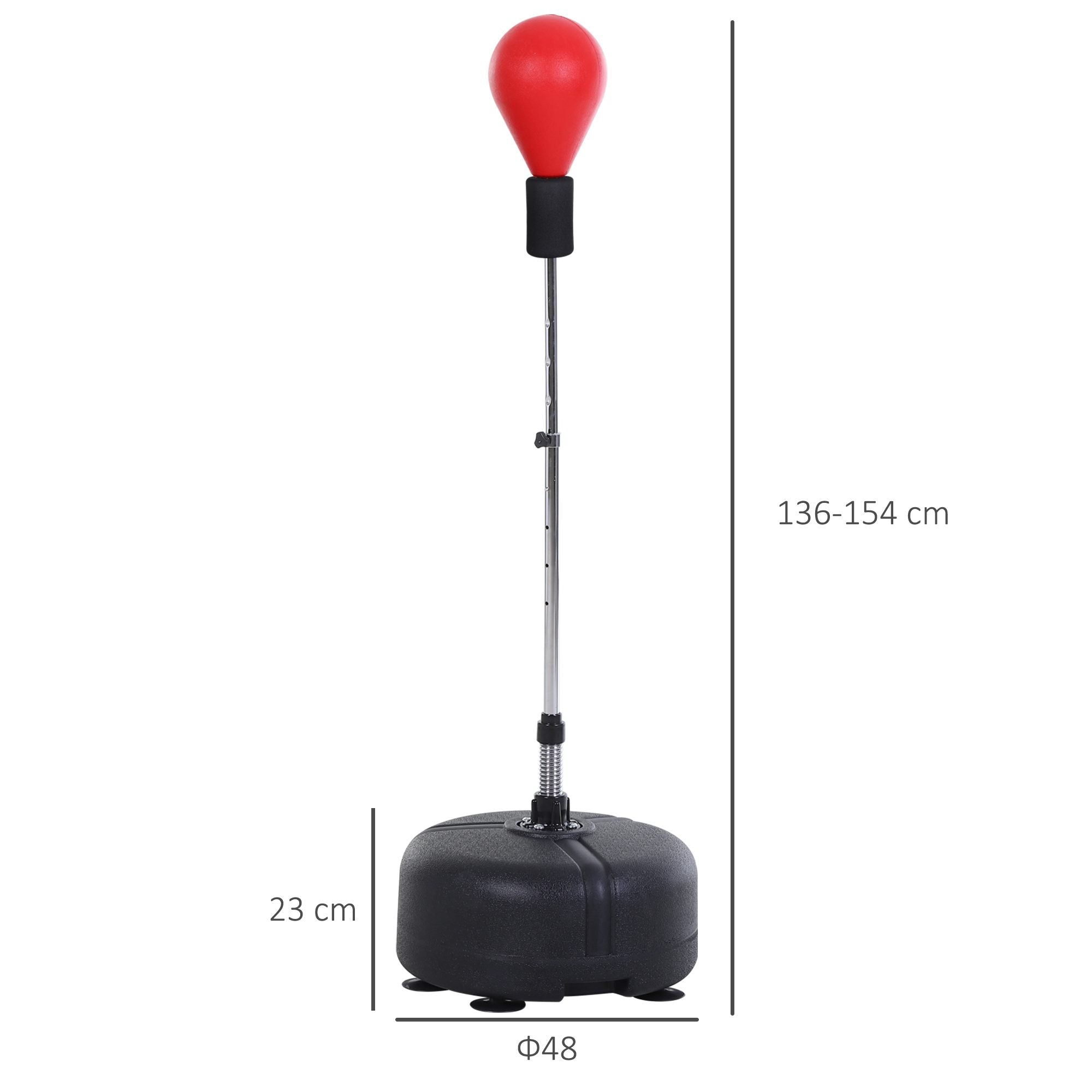 Punching Ball Ajustável em Altura – Ø48x136-154cm – Vermelho – PU