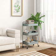 Carrinho Auxiliar de 3 Níveis Azul Claro 45x30.6x79 cm