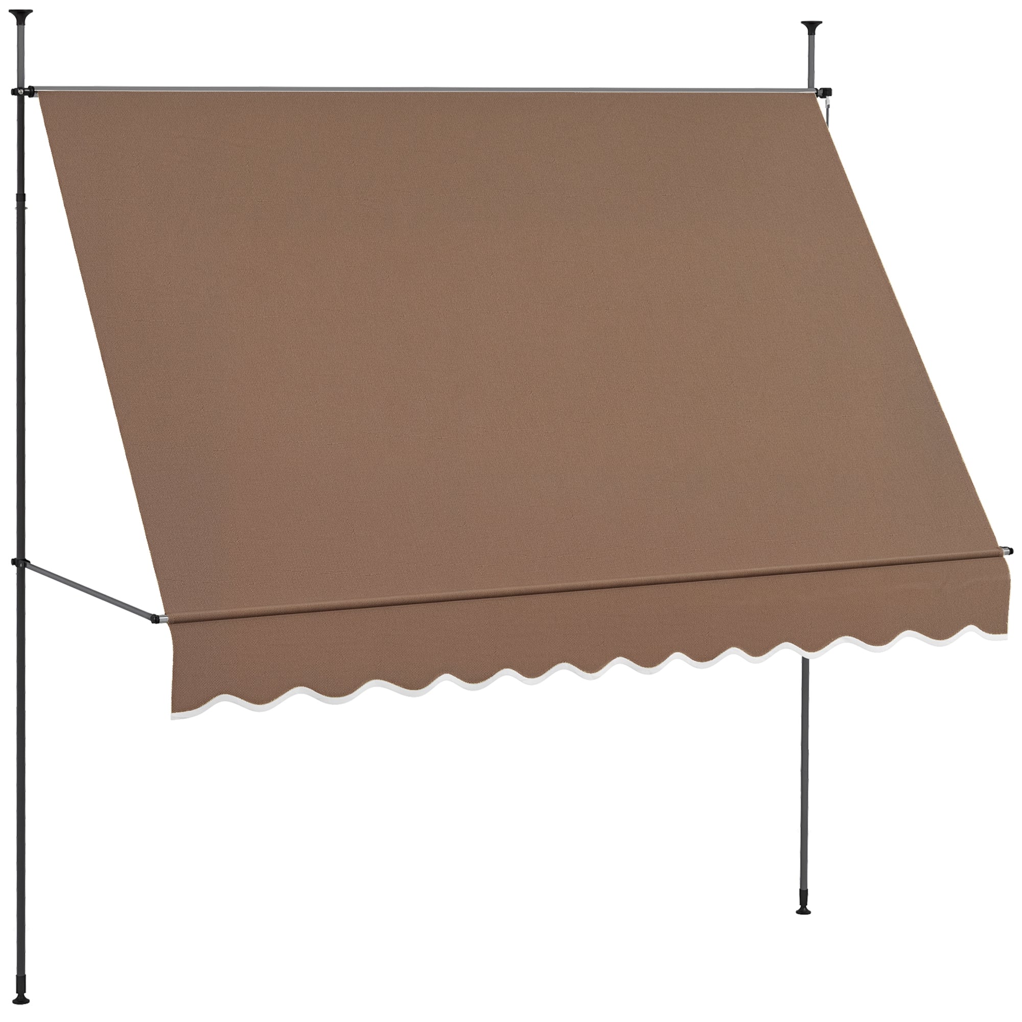 Toldo Retrátil Manual 300x120x210-300 cm Cor Marrom