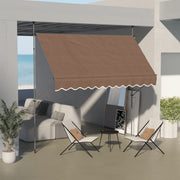 Toldo Retrátil de Parede Manual 300x120x210-300 cm Cor Marrom