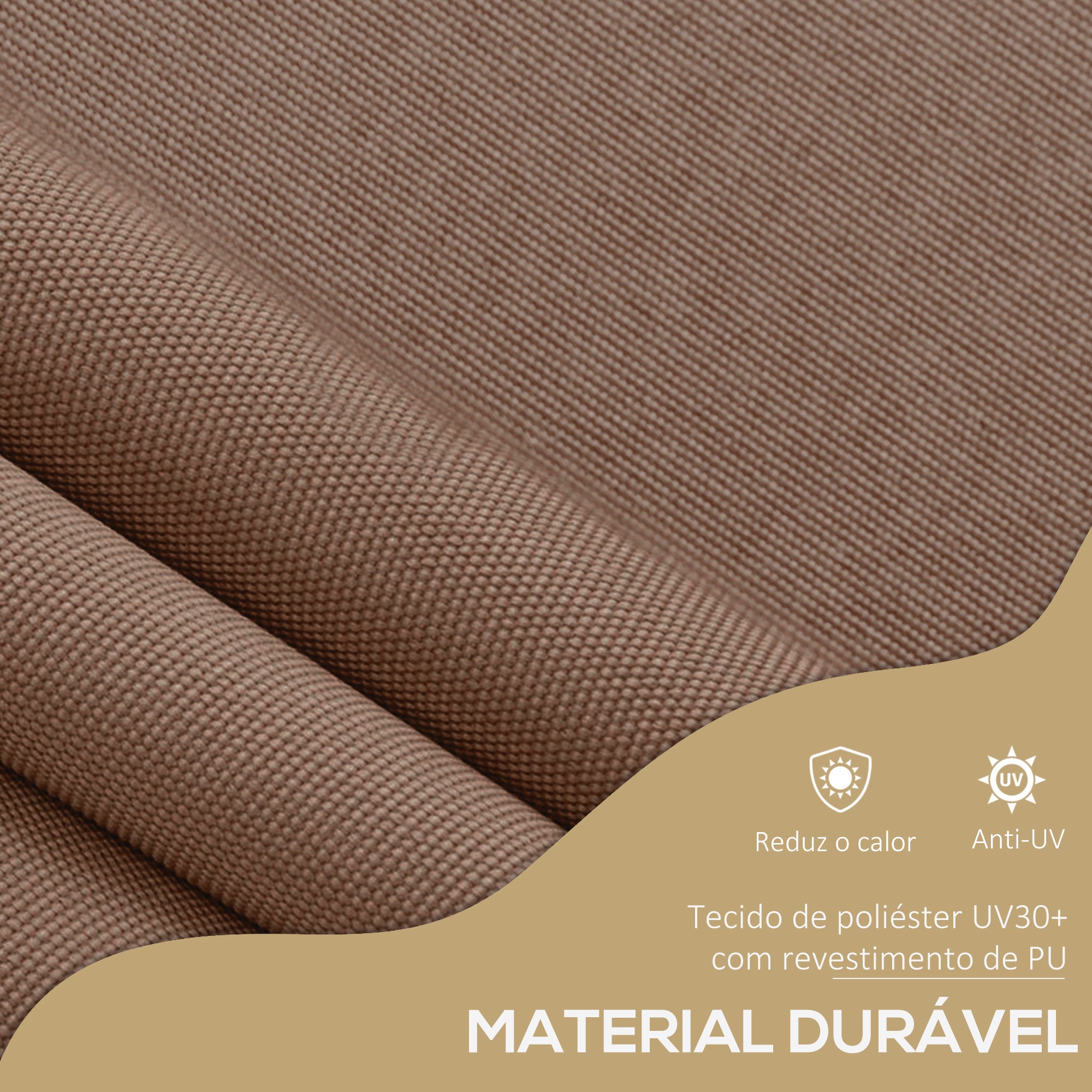 Toldo Retrátil Manual 300x120x210-300 cm Cor Marrom