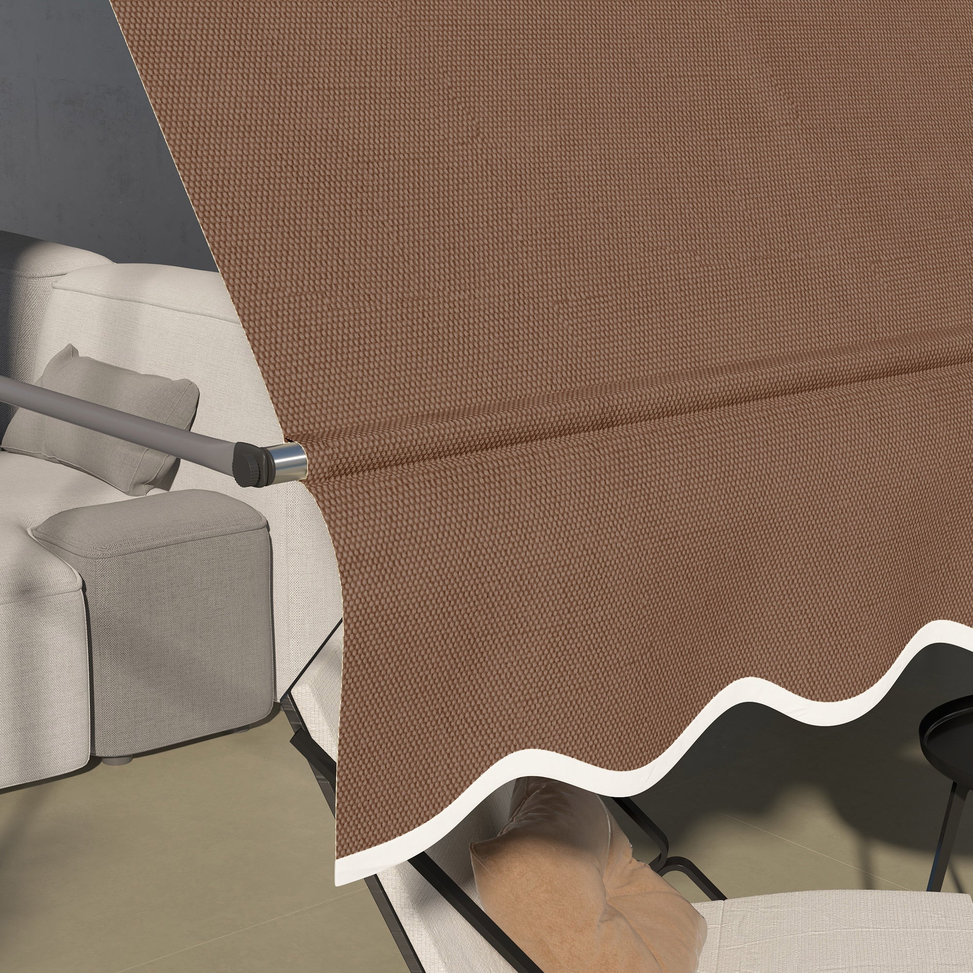 Toldo Retrátil de Parede Manual 300x120x210-300 cm Cor Marrom