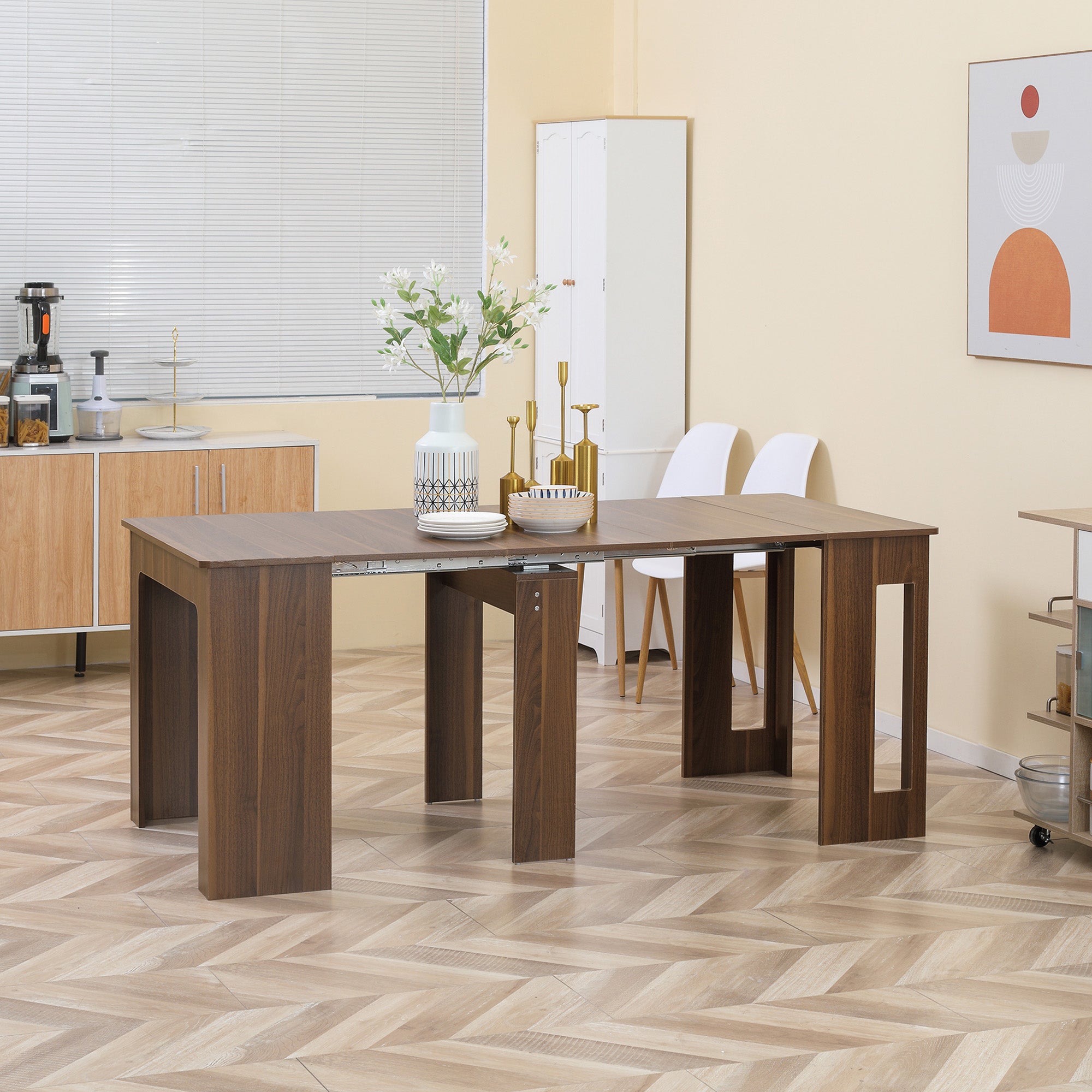 Mesa de Jantar Extensível 180x85x75 cm Cor Marrom