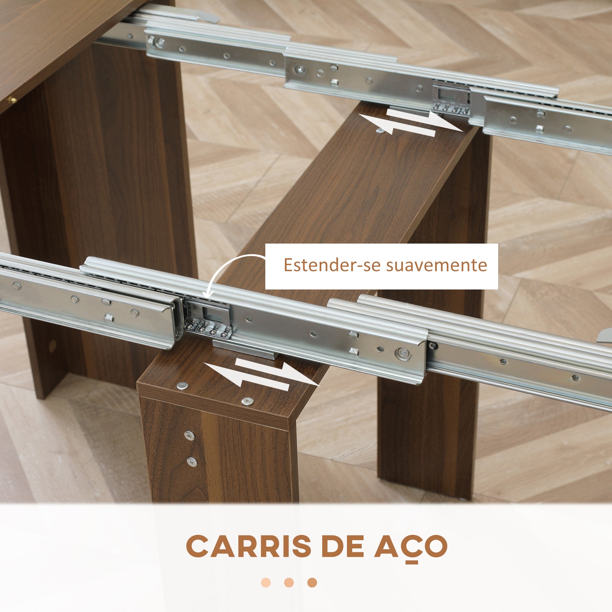 Mesa de Jantar Extensível 180x85x75 cm Cor Marrom