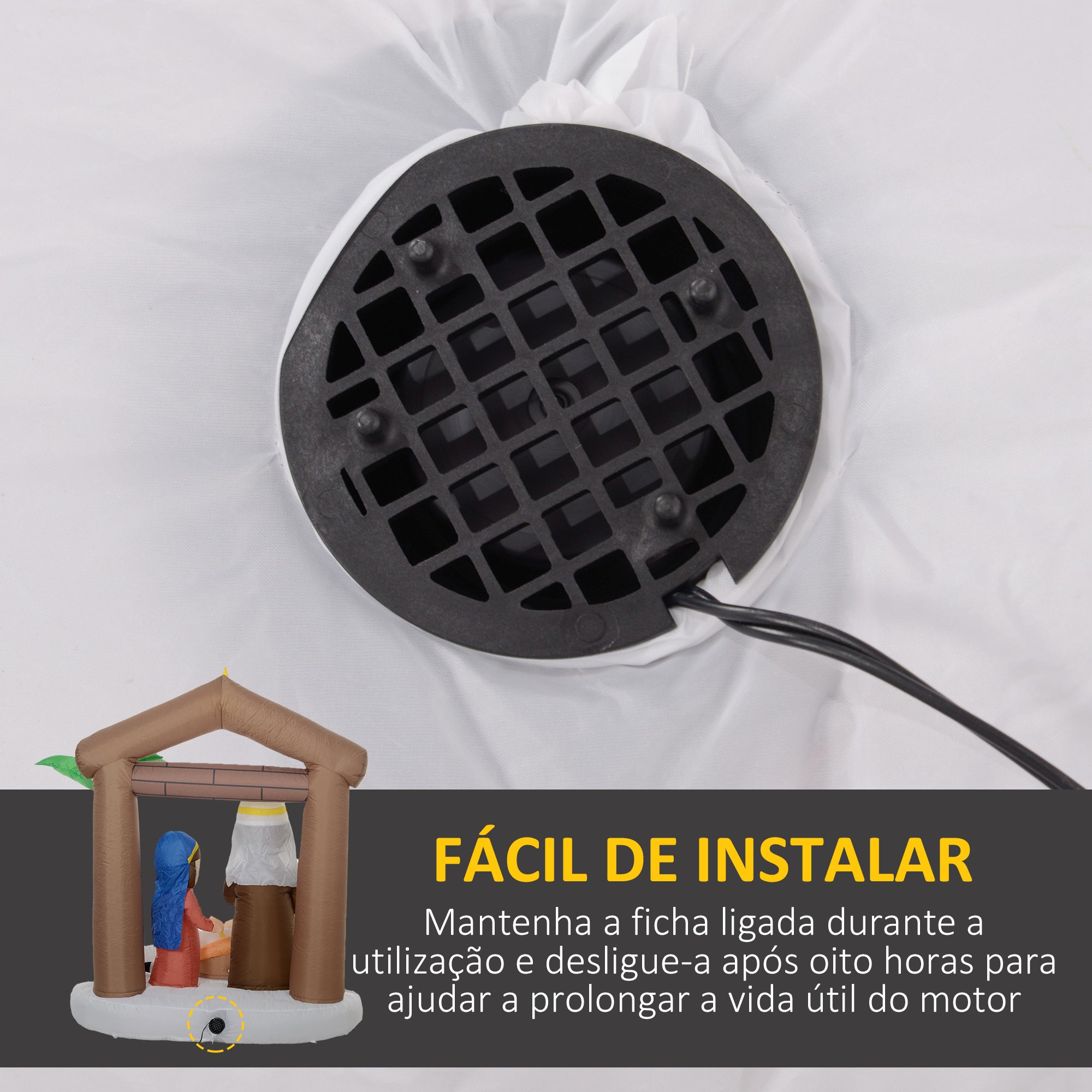 Presépio Insuflável de Natal – 150x90x185 cm – Multicor – Poliester