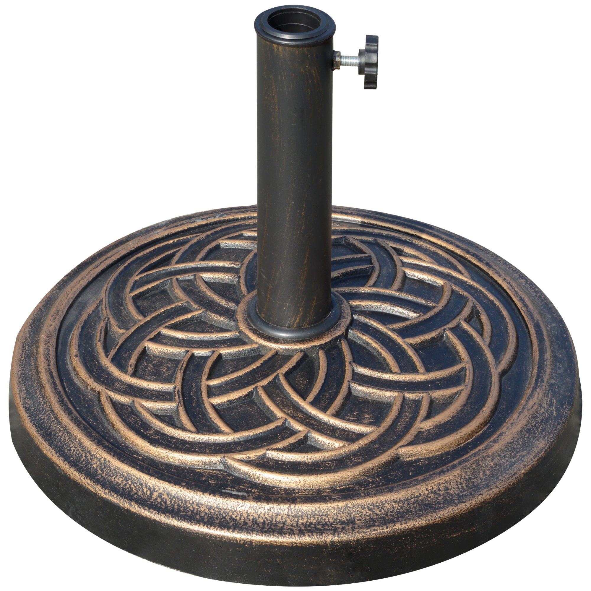 Base Chapéu de Sol Redondo Ø45x33cm Preto e Bronze