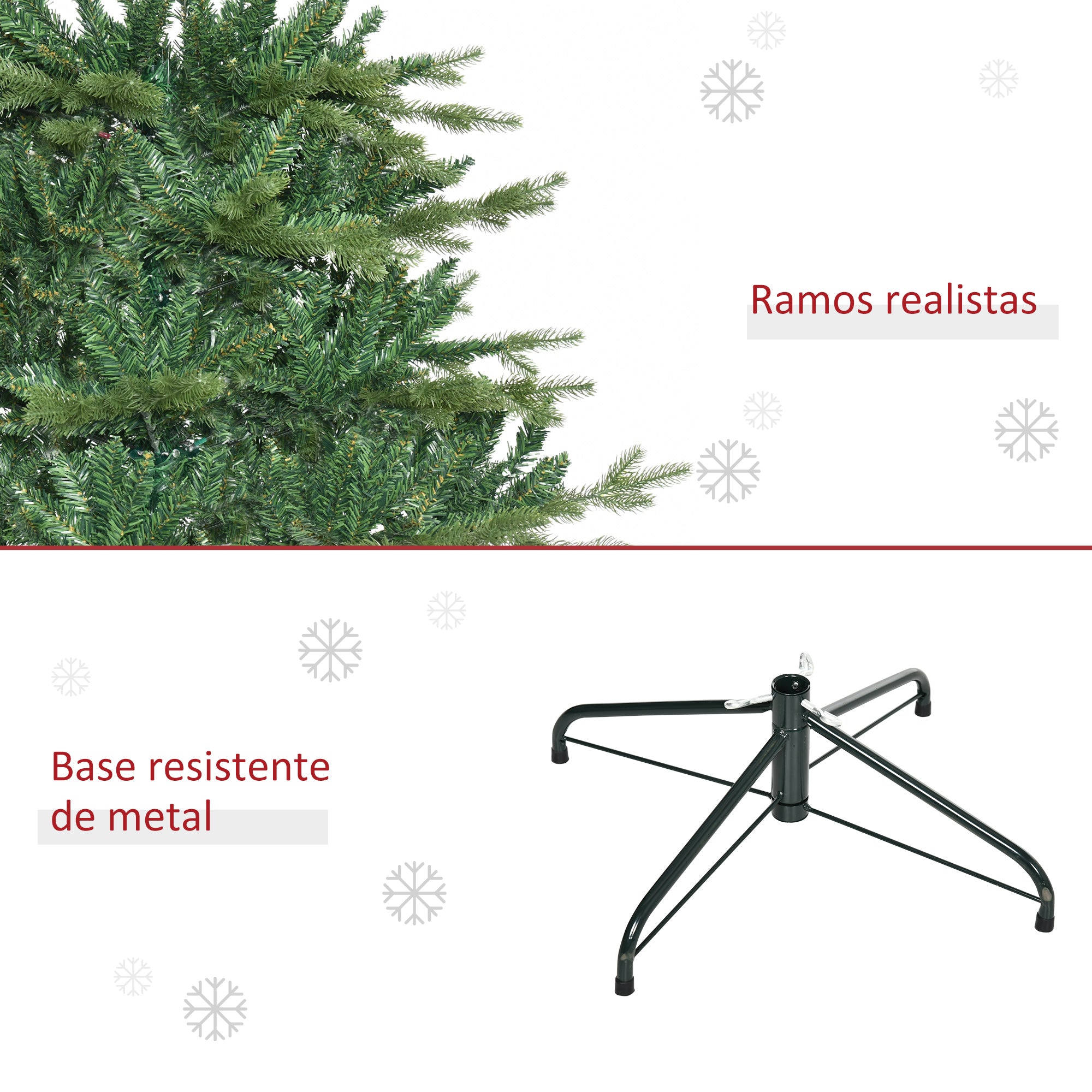 Árvore de Natal Artificial – 180cm – Verde – PE, PVC, metal
