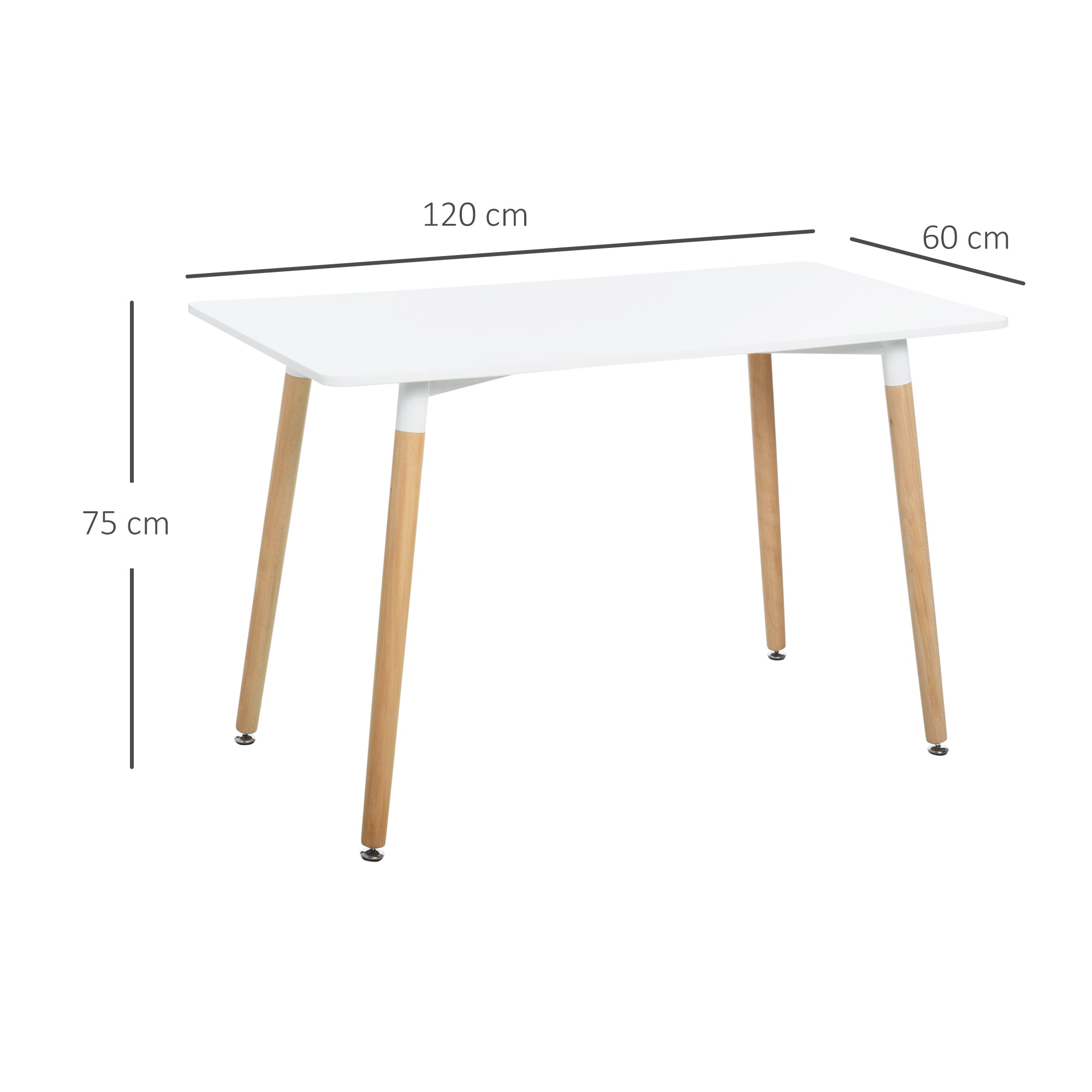 Mesa de Sala de Jantar Nórdica 120x60x75 cm - Branco