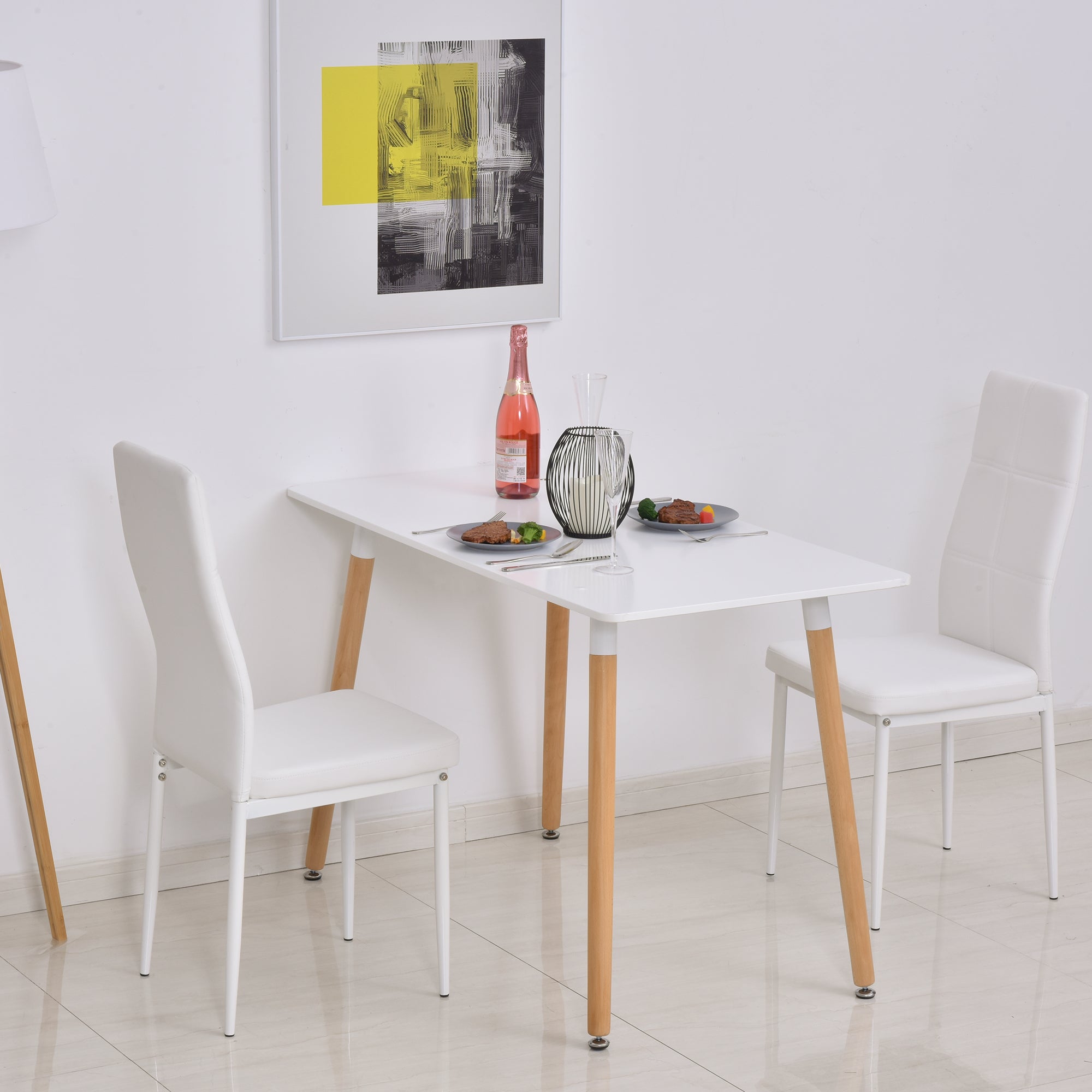 Mesa de Sala de Jantar Nórdica 120x60x75 cm - Branco