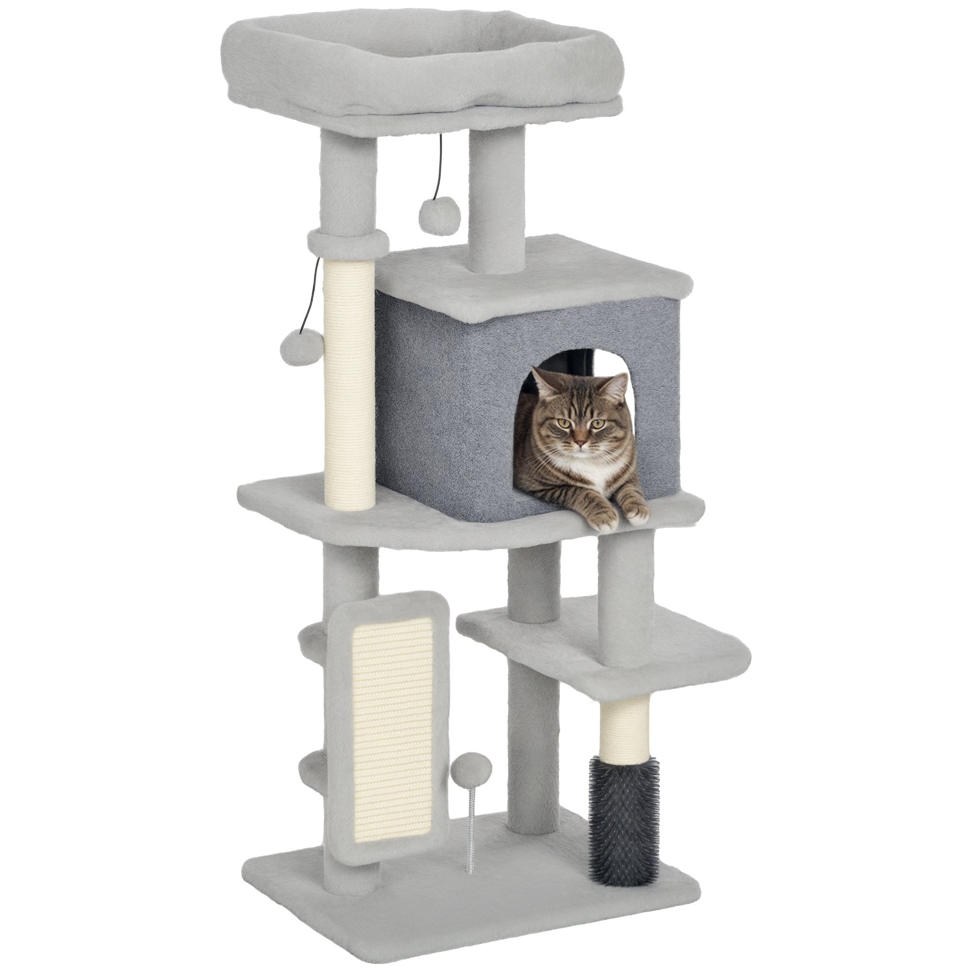 Arranhador para Gatos 44x34x104 cm Cinzento