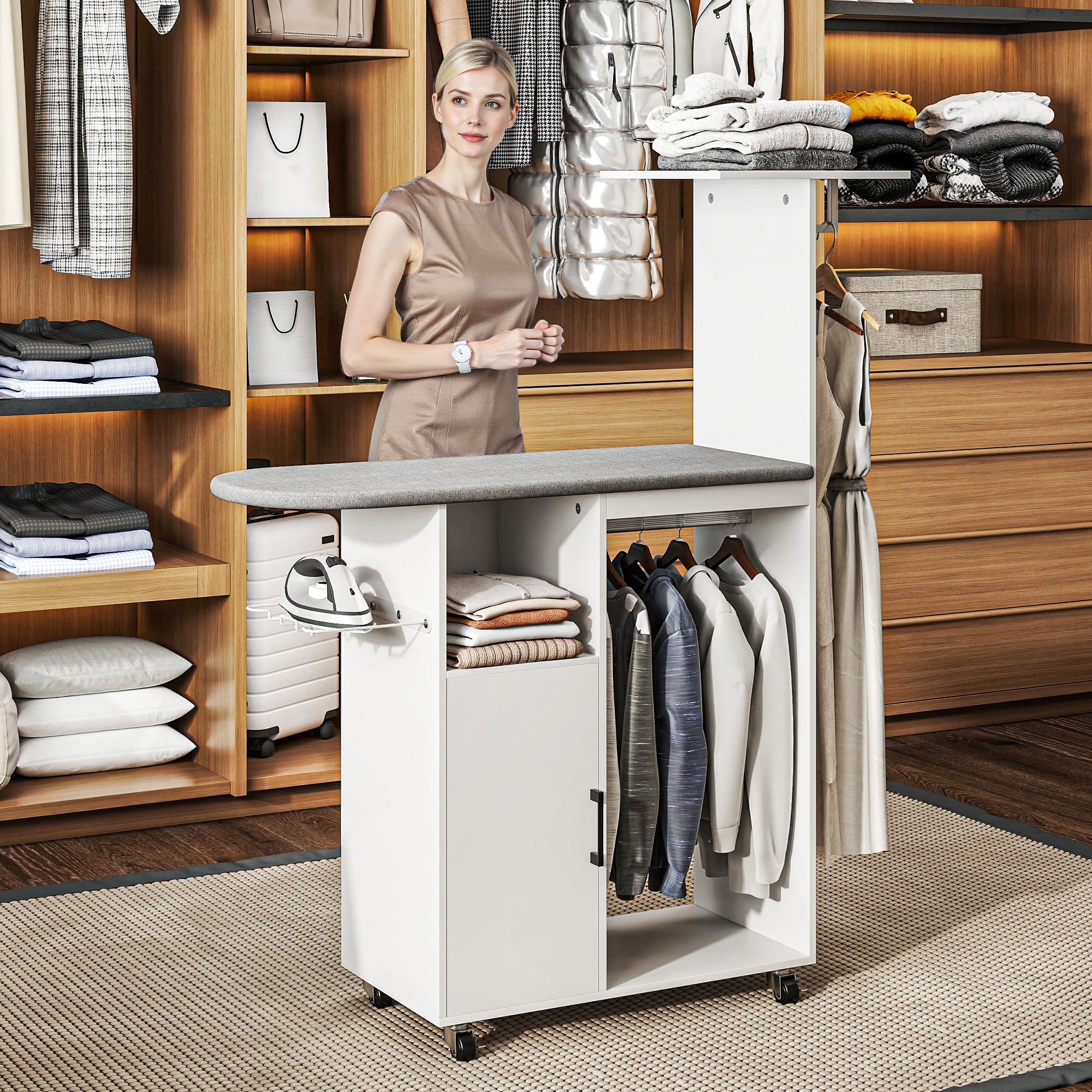 Estação de Passagem de Roupa Branca 127,5x43,5x153 cm