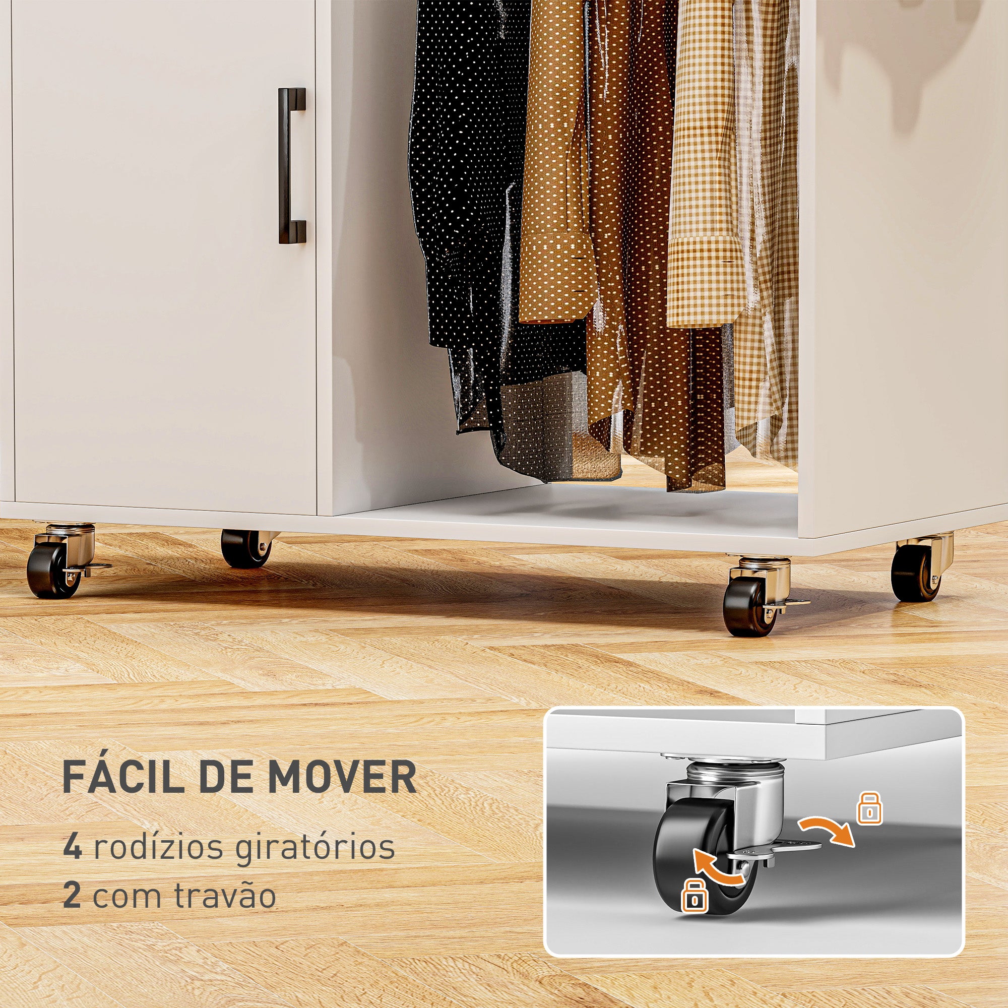 Estação de Passagem de Roupa Branca 127,5x43,5x153 cm